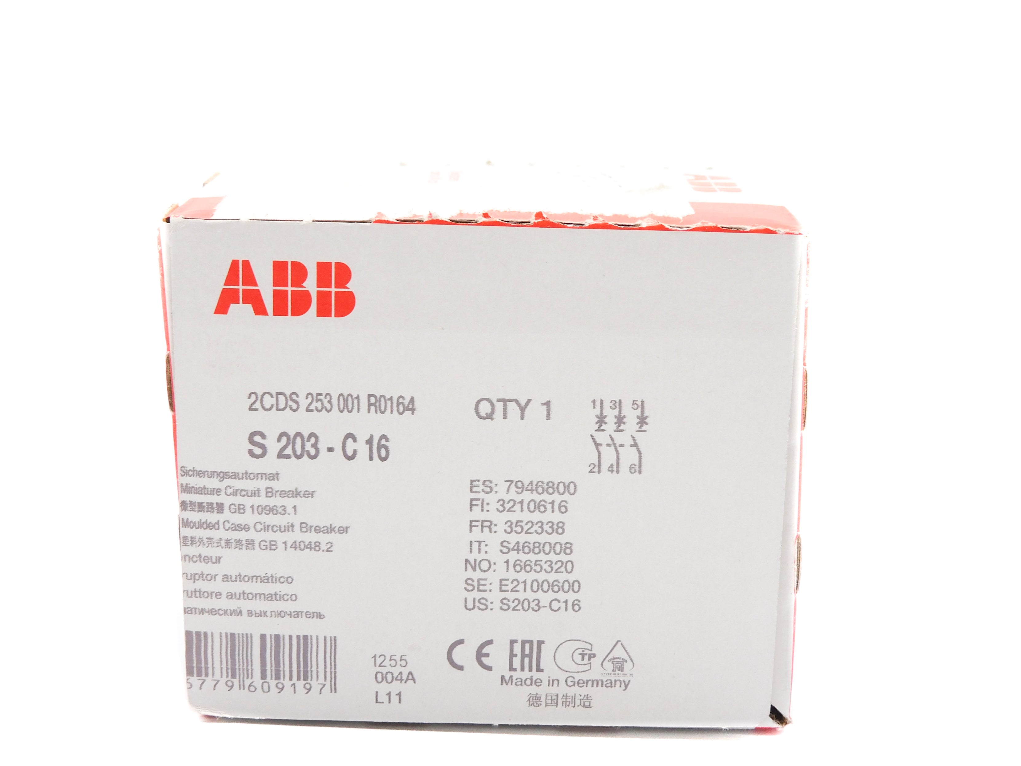 ABB S203-C16 2CDS253001R0164 16A NSFS