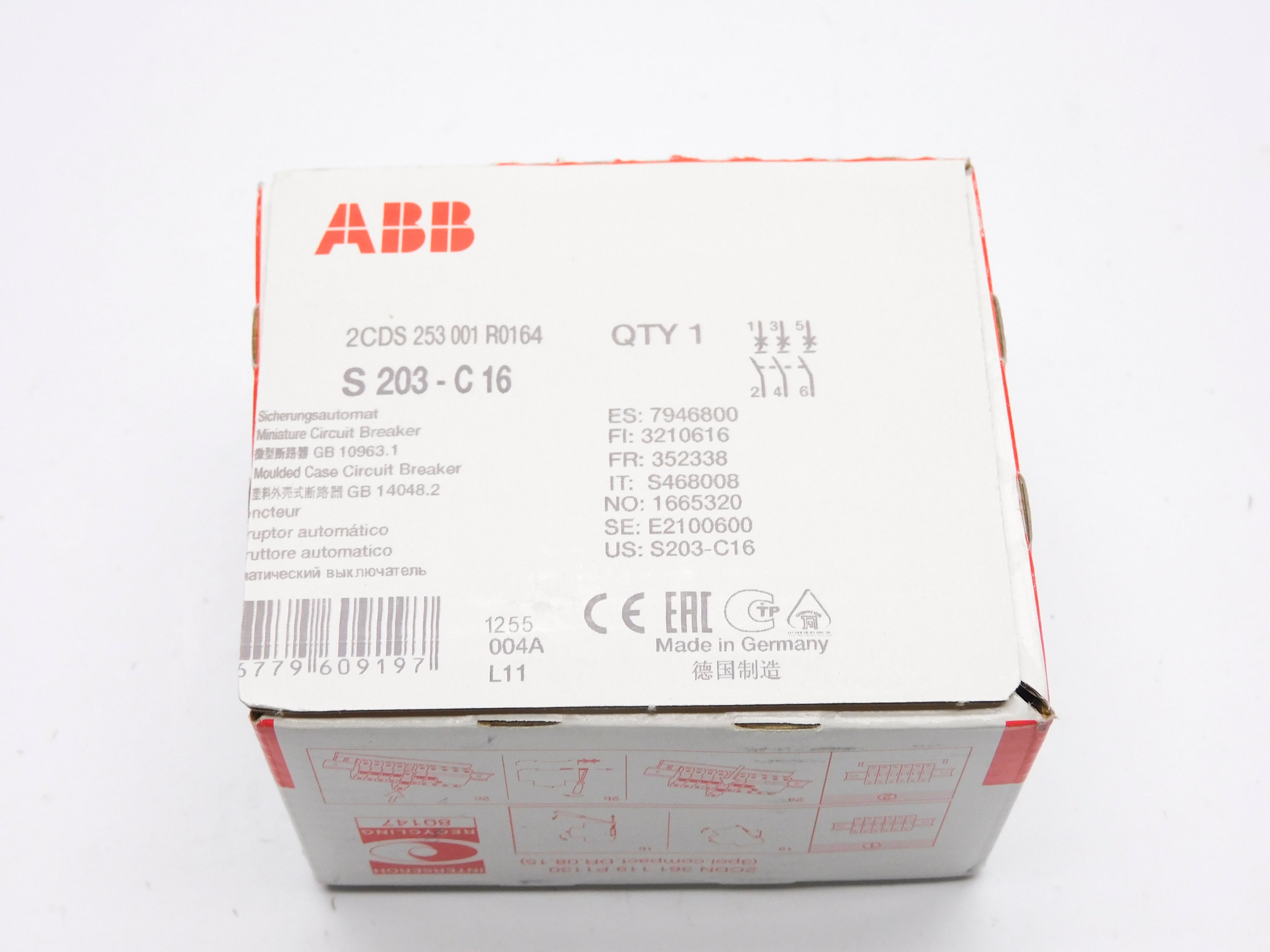 ABB S203-C16 2CDS253001R0164 16A NSFS