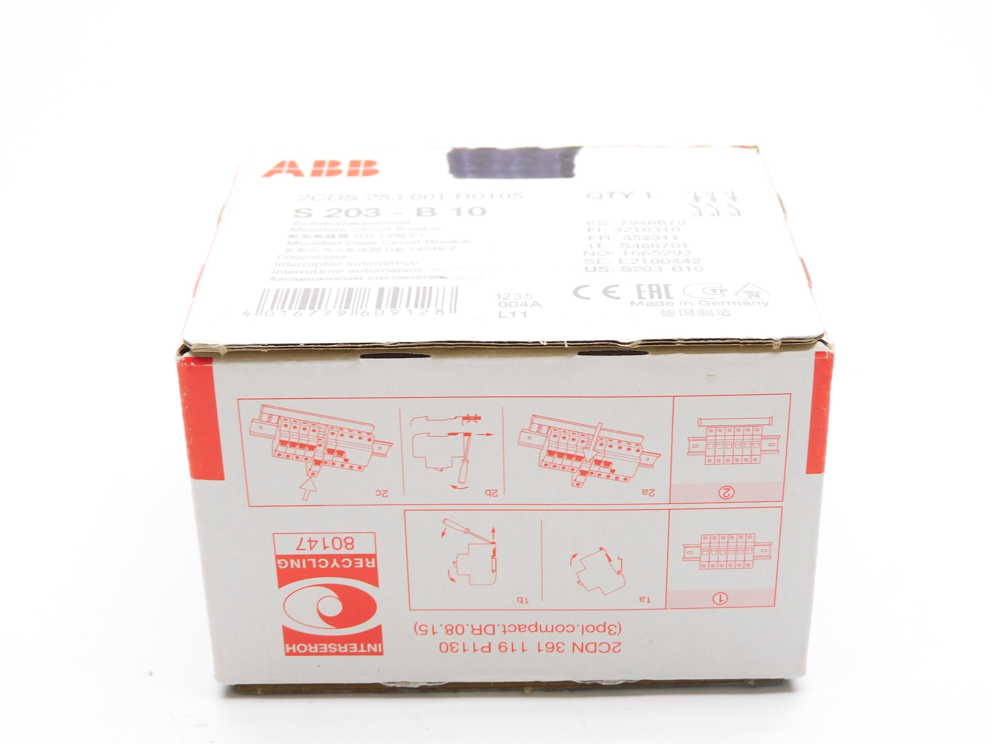 ABB S203-B10 2CDS253001R0105 10A NSFS
