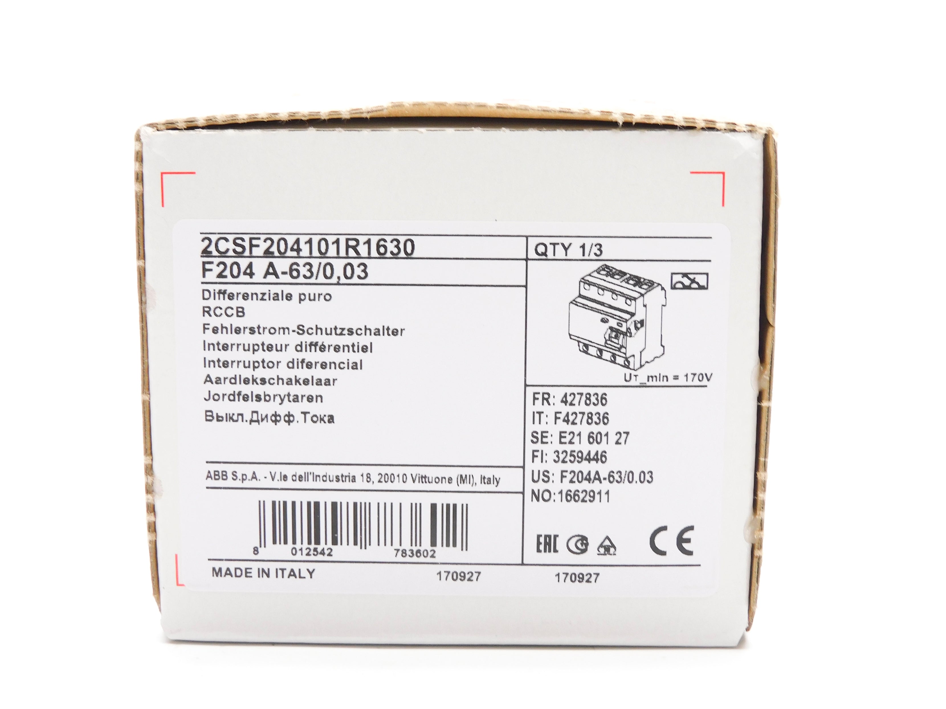 ABB F204A-63/0,03 63A NSFS
