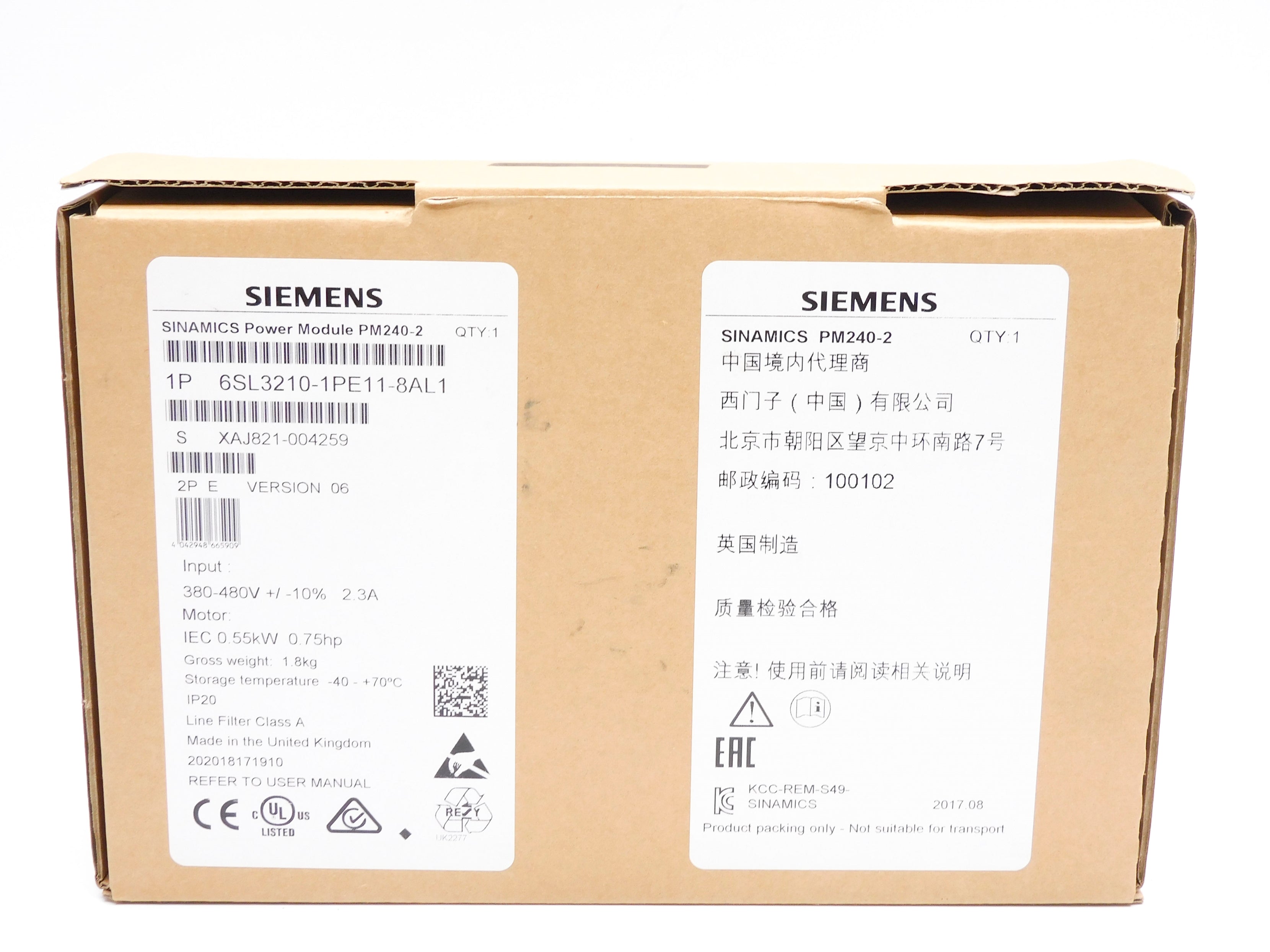 SIEMENS 6SL3210-1PE11-8AL1 NSMP