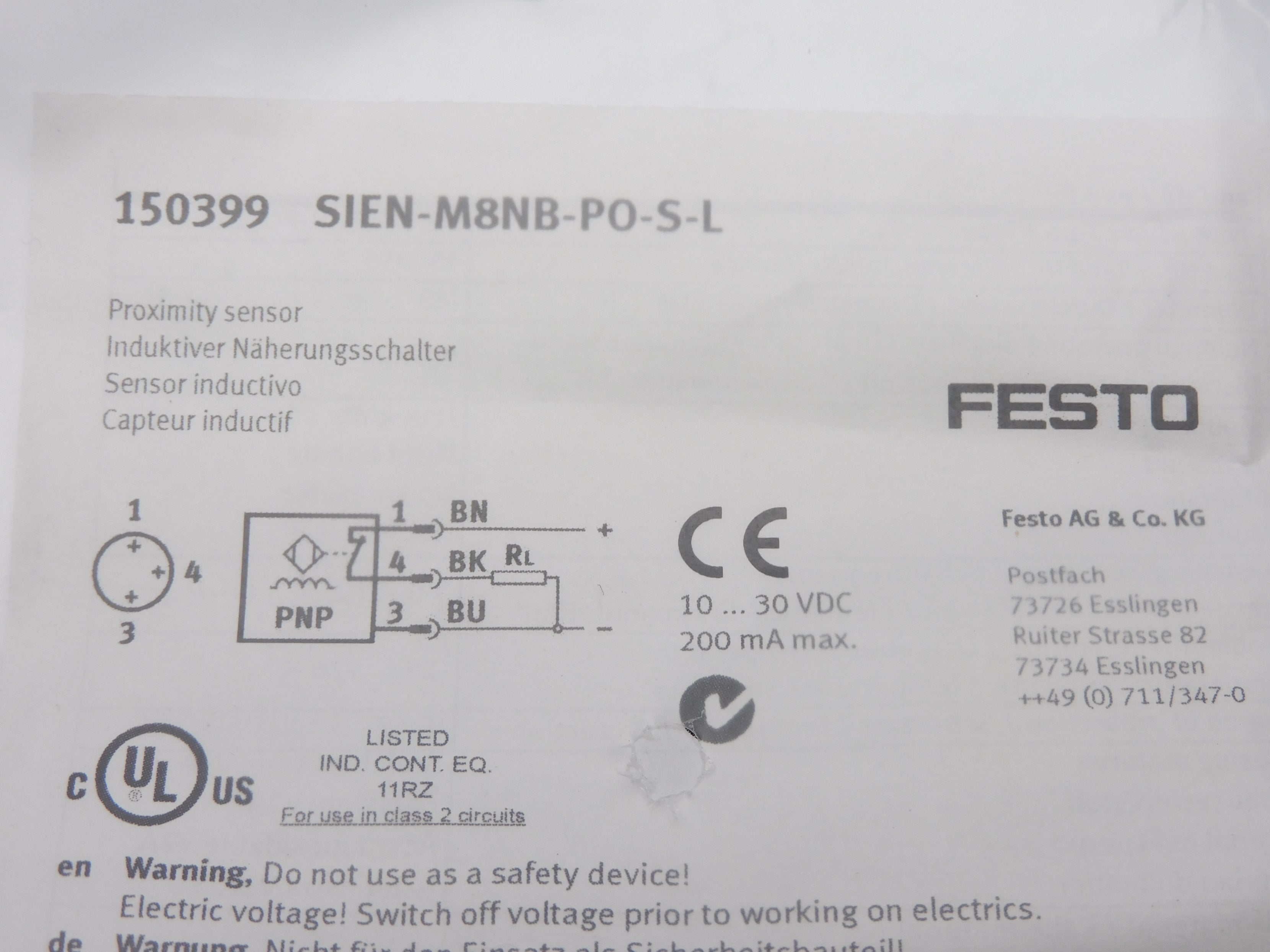 FESTO SIEN-M8NB-PO-S-L NSMP