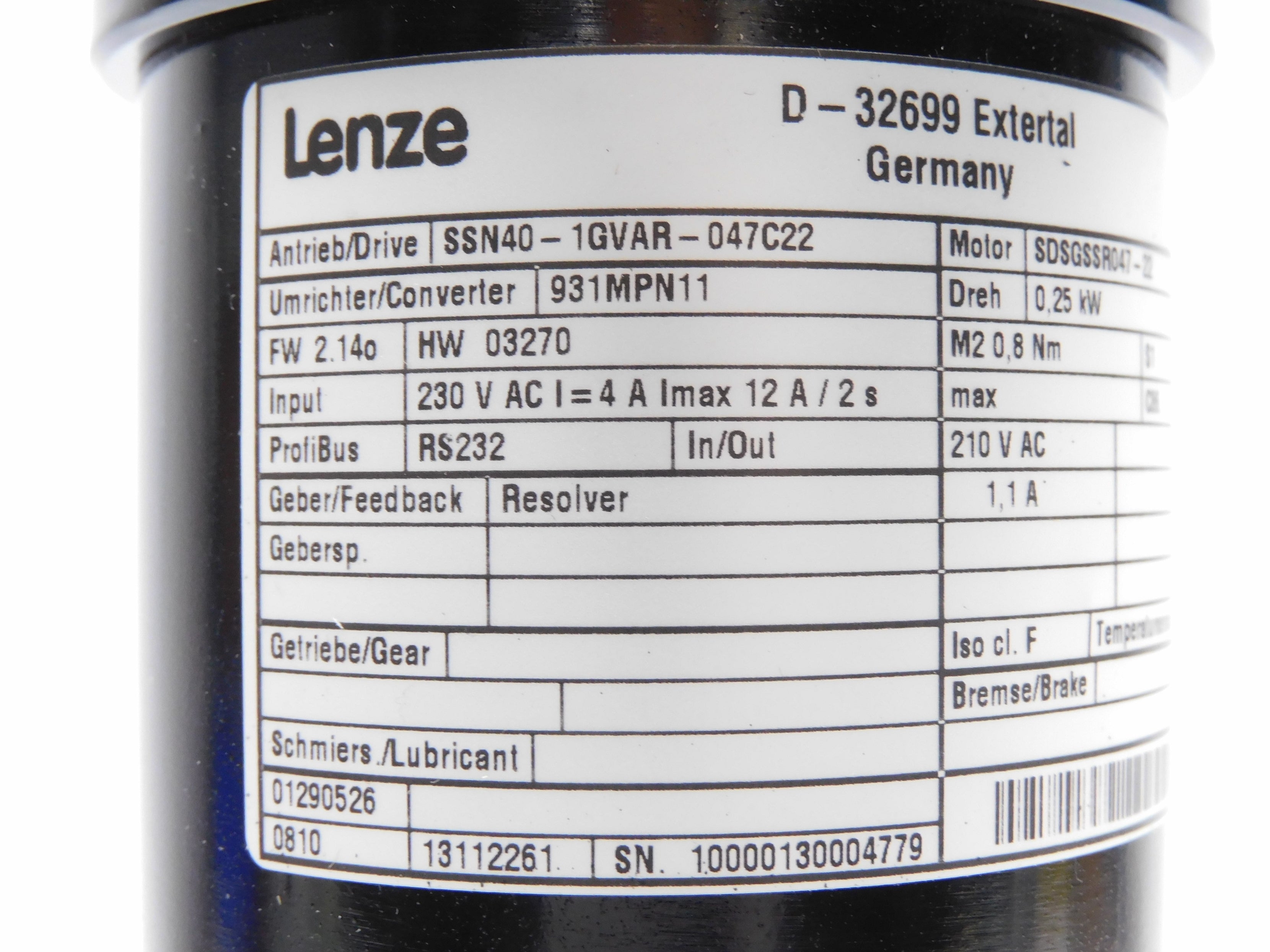 LENZE SSN40-1GVAR-047C22 SDSGSSR047-22  NSNP