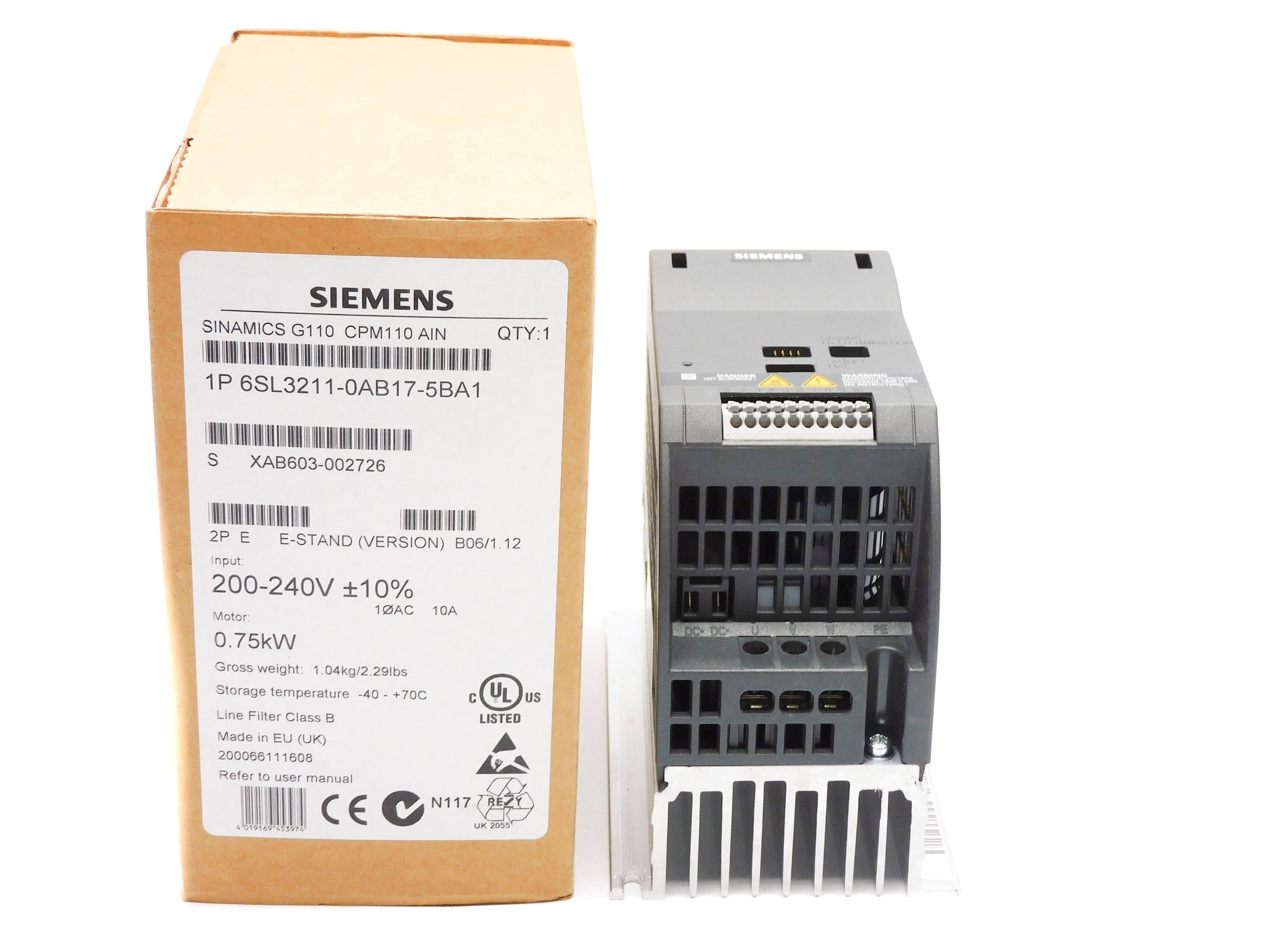 SIEMENS 6SL3211-0AB17-5BA1 (AS PICTURED) NSMP