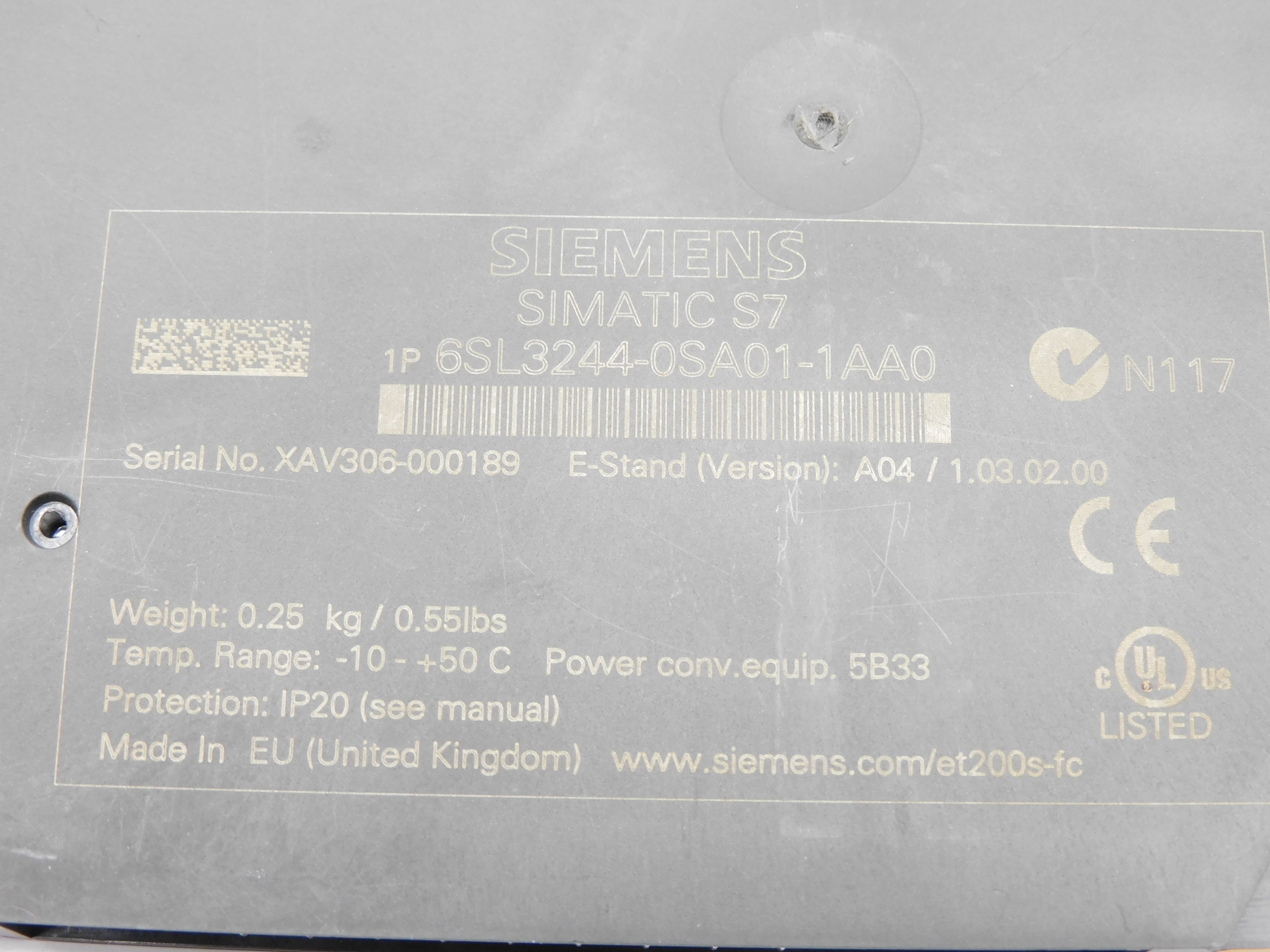 SIEMENS 6SL3244-0SA01-1AA0 (AS PICTURED) UNMP
