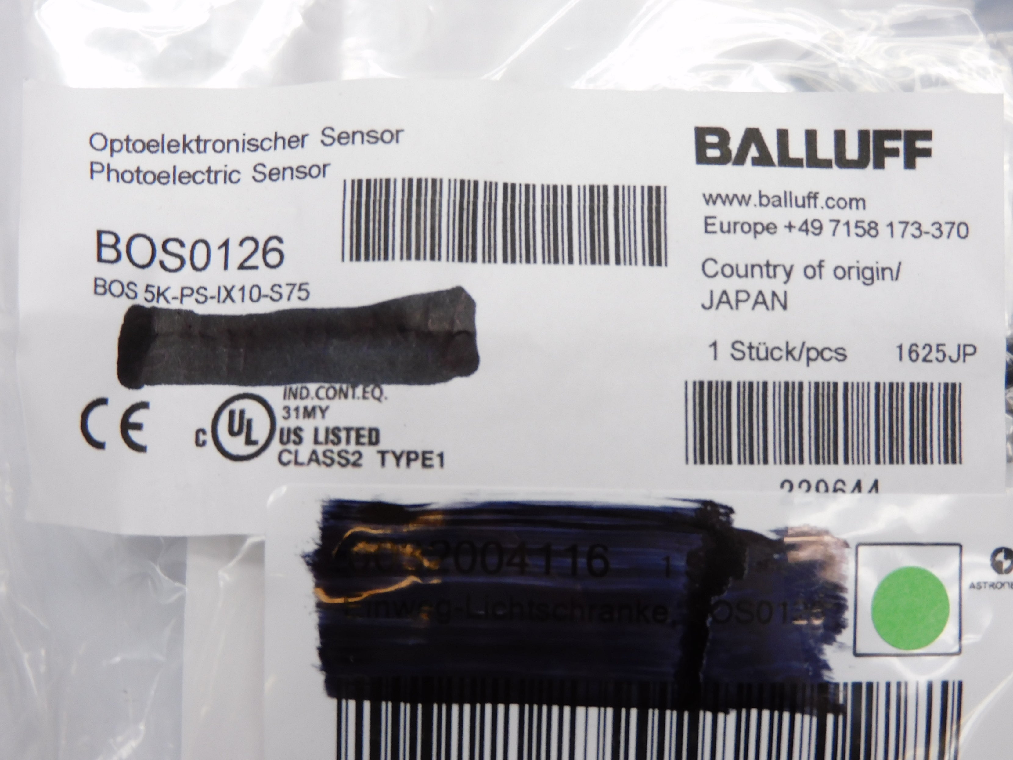 BALLUFF BOS5K-PS-IX10-S75 NSMP