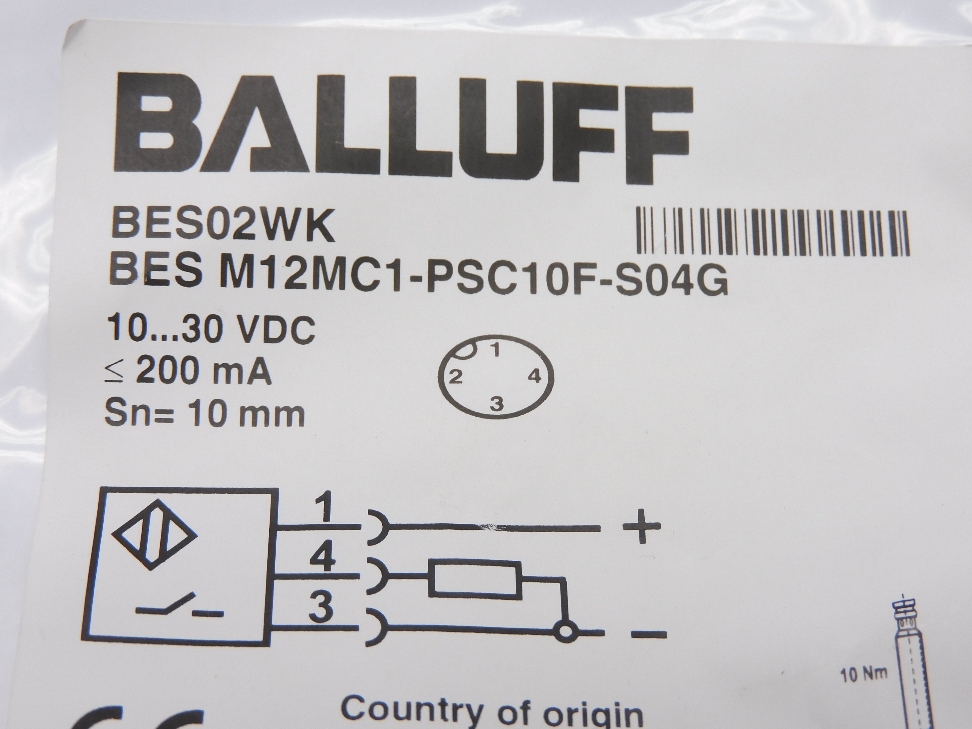 BALLUFF BESM12MC1-PSC10F-S04G NSMP