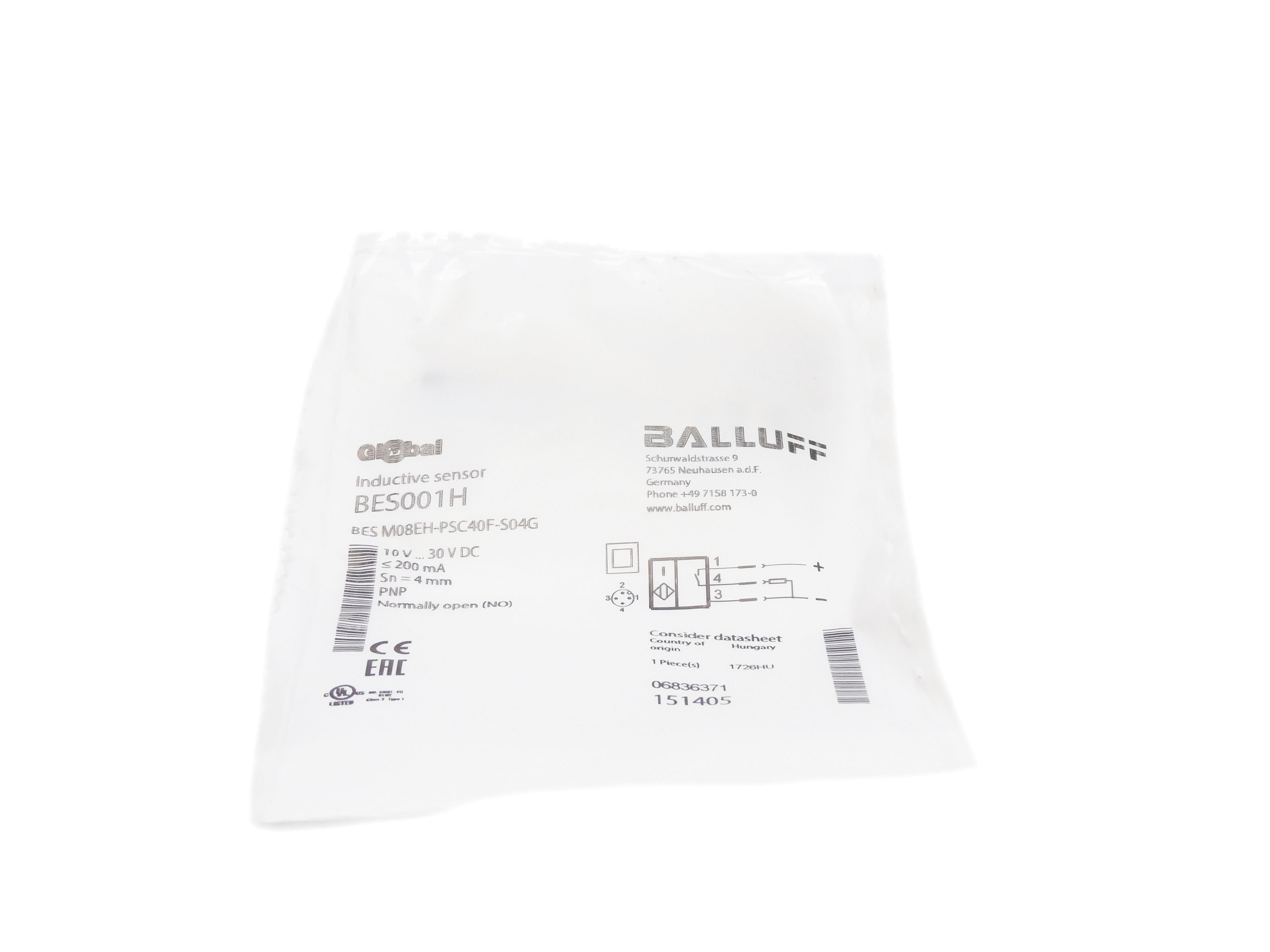 BALLUFF BESM08EH-PSC40F-S04G NSMP