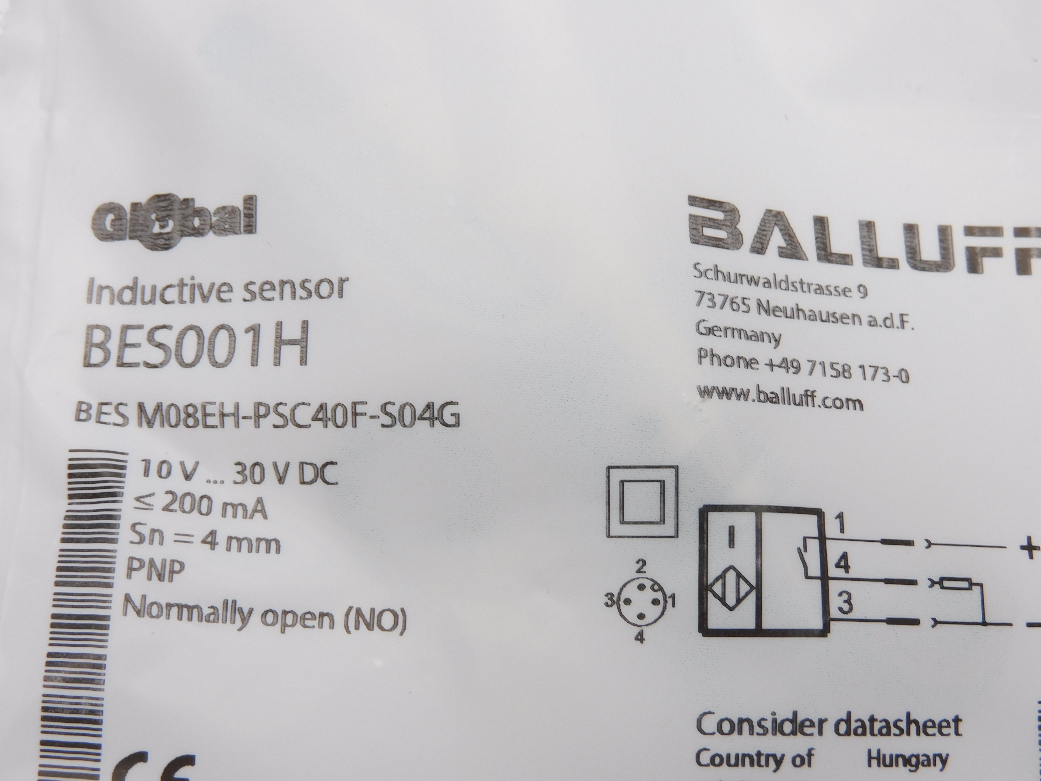 BALLUFF BESM08EH-PSC40F-S04G NSMP