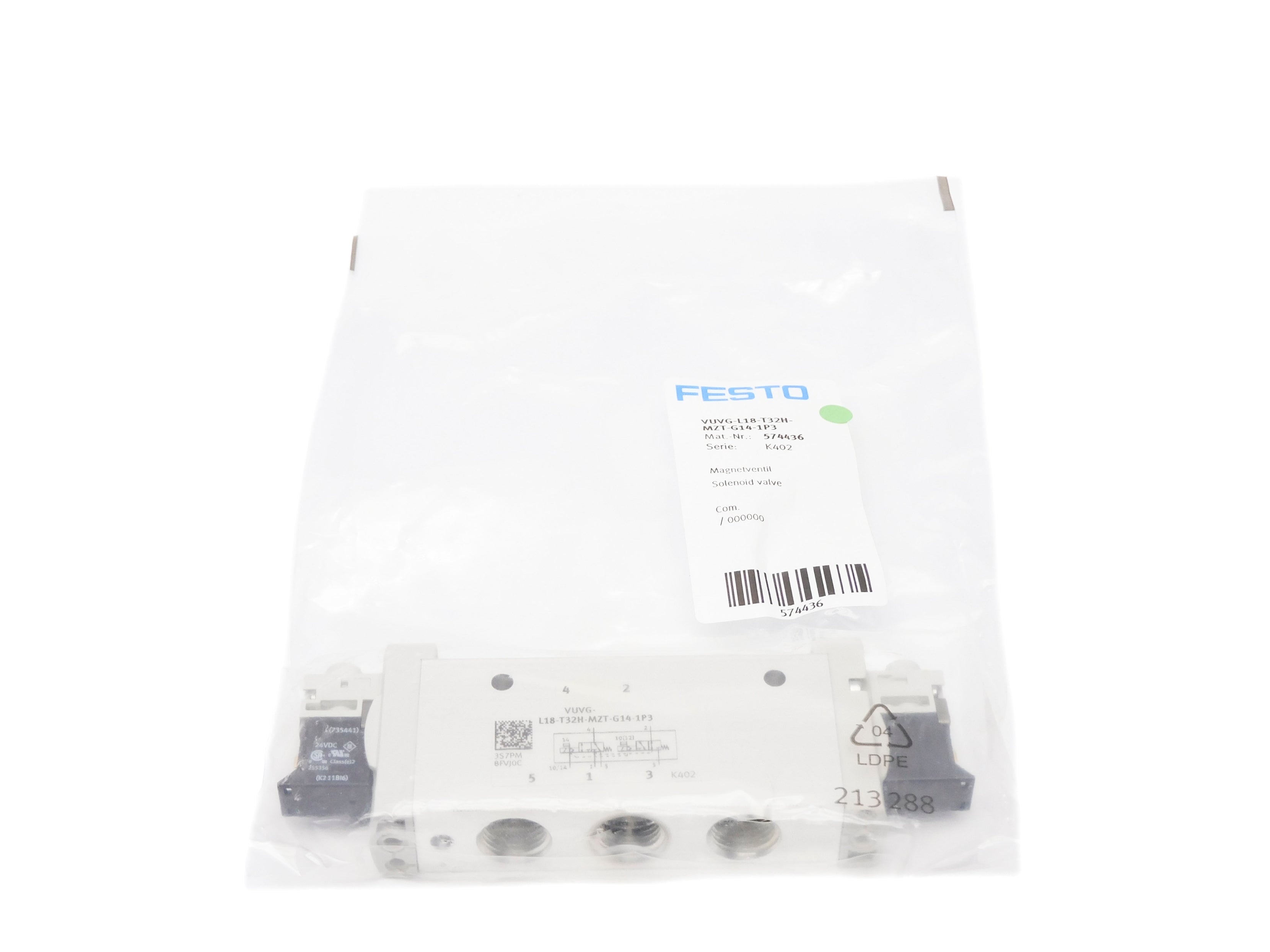 FESTO VUVG-L18-T32H-MZT-G14-1P3 24VDC NSMP