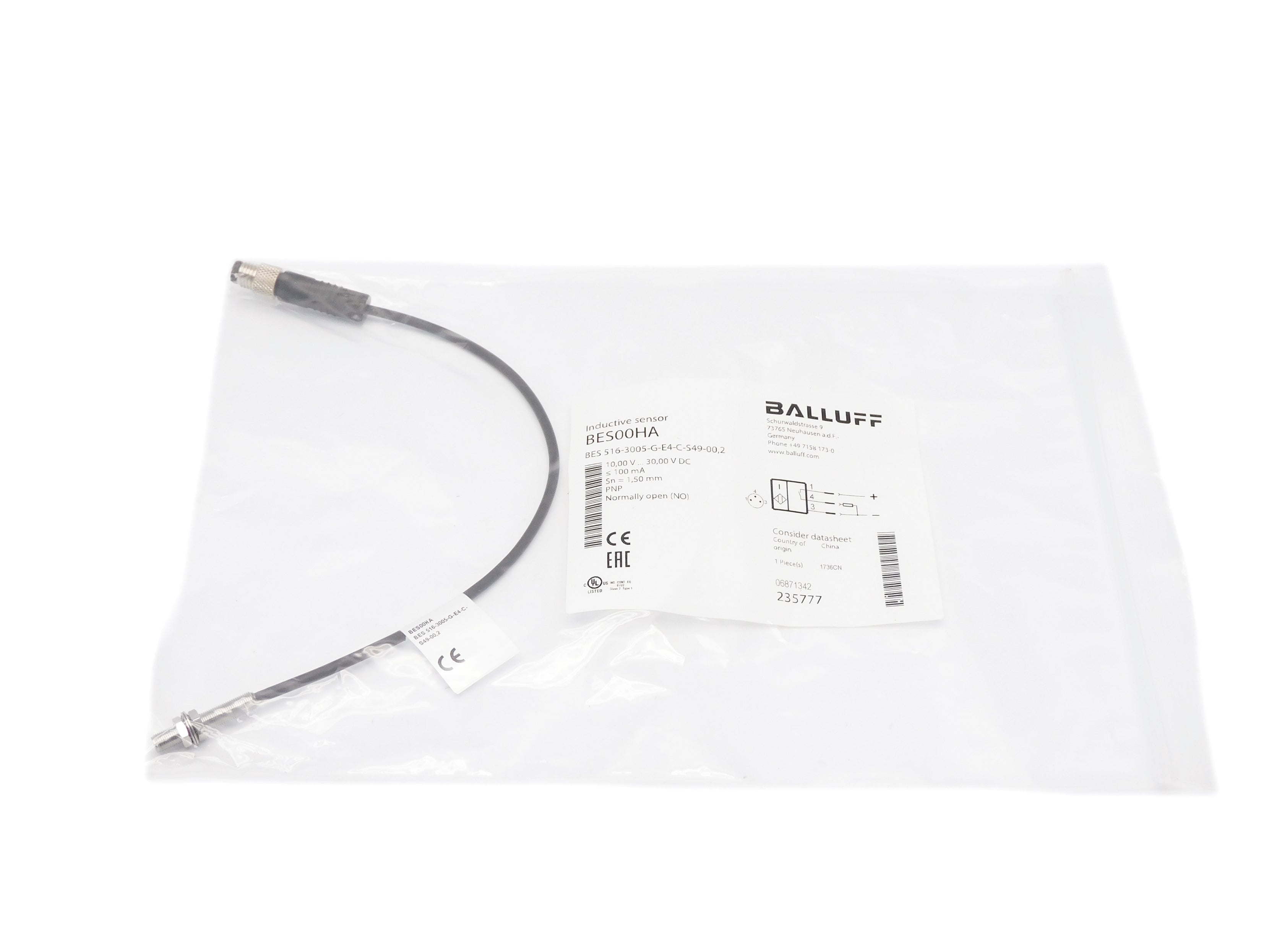 BALLUFF BES516-3005-G-E4-C-S49-00,2 NSMP