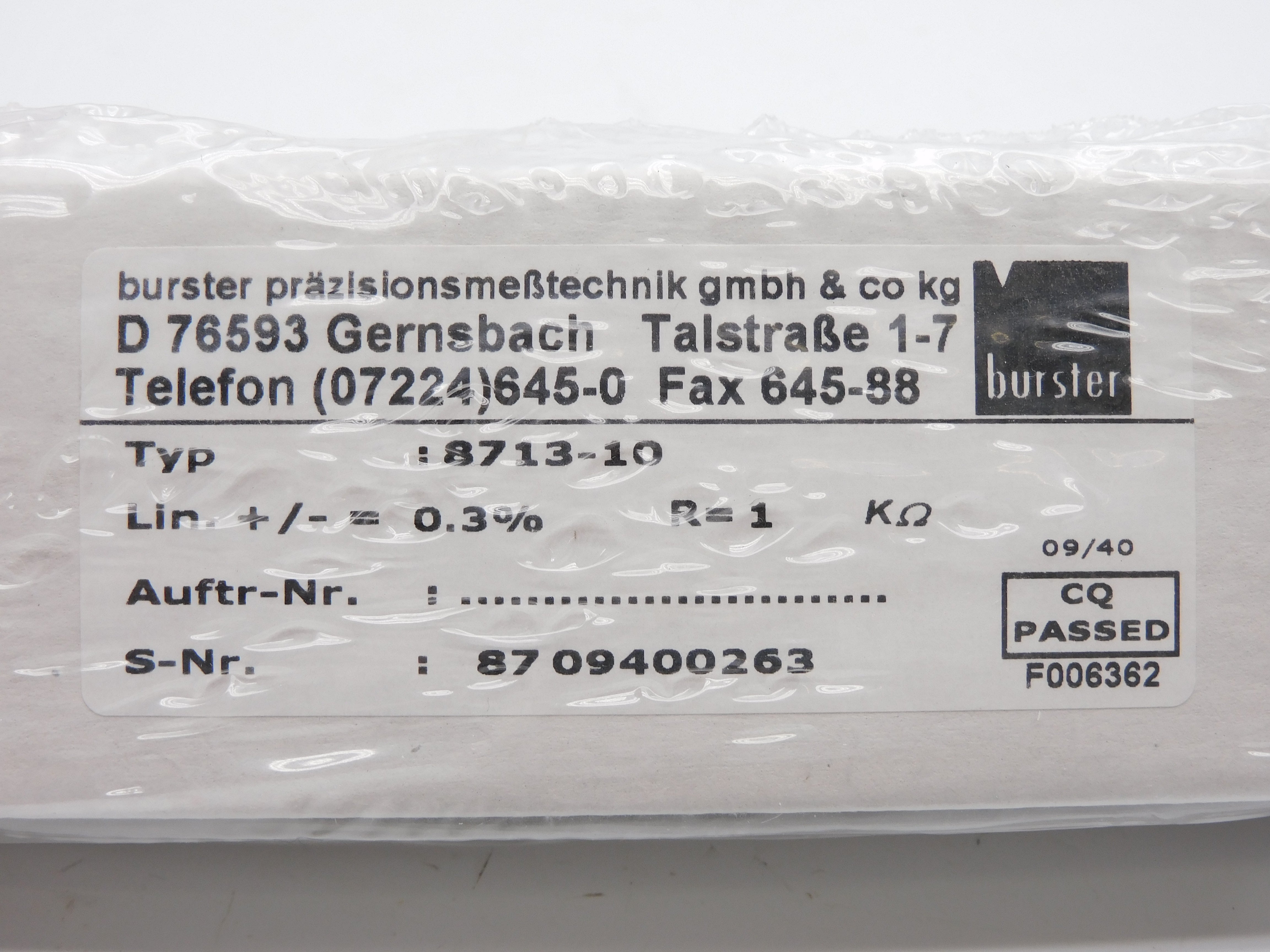 BURSTER 8713-10 NSFS