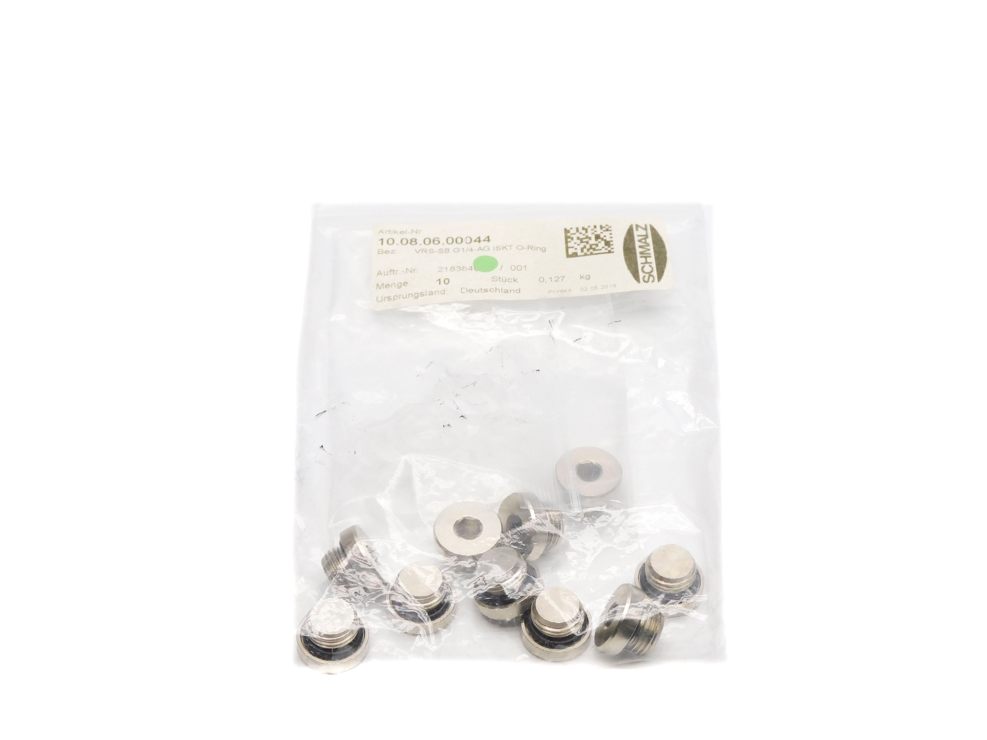 SCHMALZ 10.08.06.00044 VRS-SBG-1/4-AGISKT (PKG OF 10) NSMP