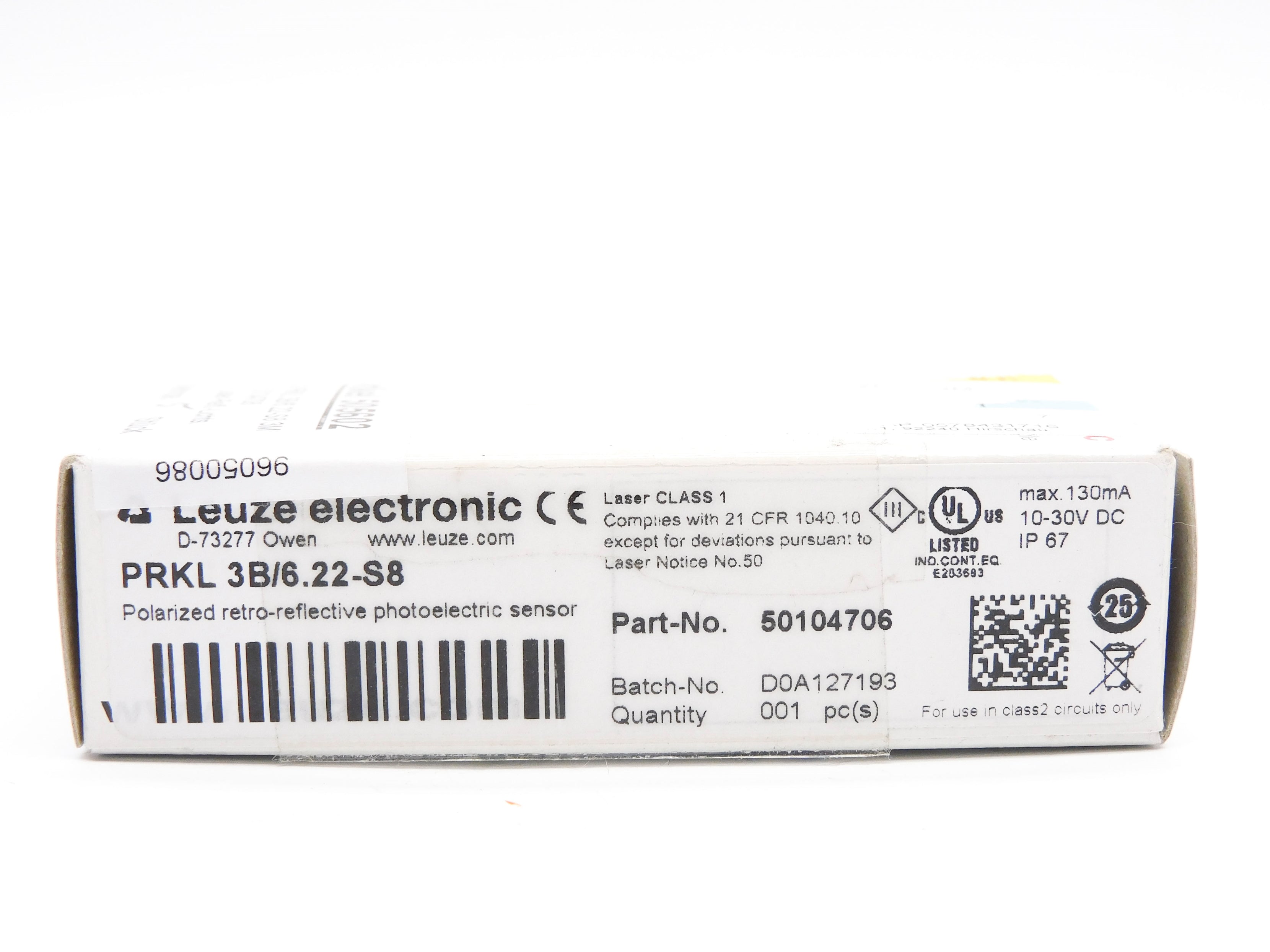 LEUZE ELECTRONIC PRKL3B/6.22-S8 NSMP