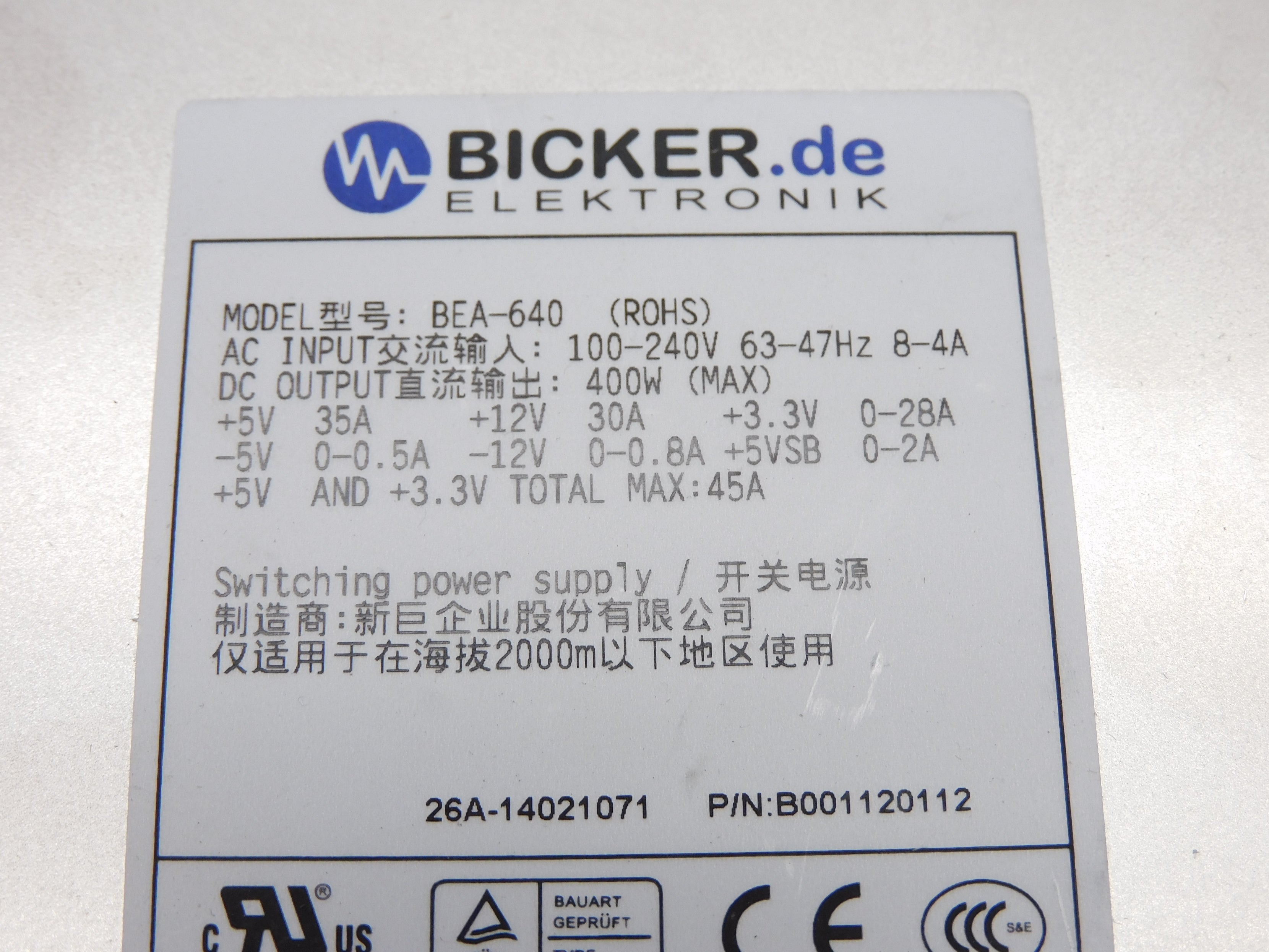 BICKER BEA-640 NSNP