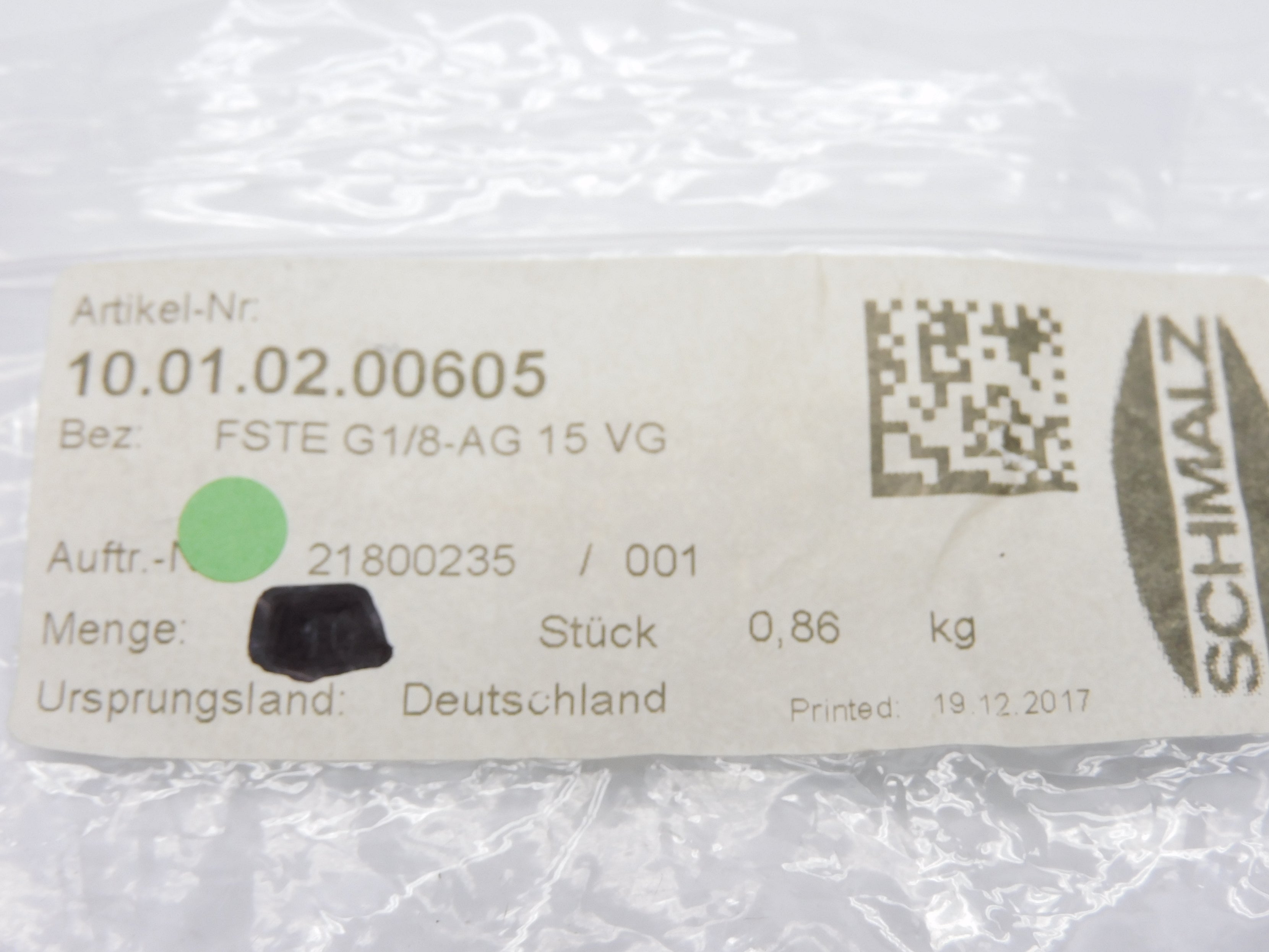 SCHMALZ FSTEG1/8-AG15VG NSNP