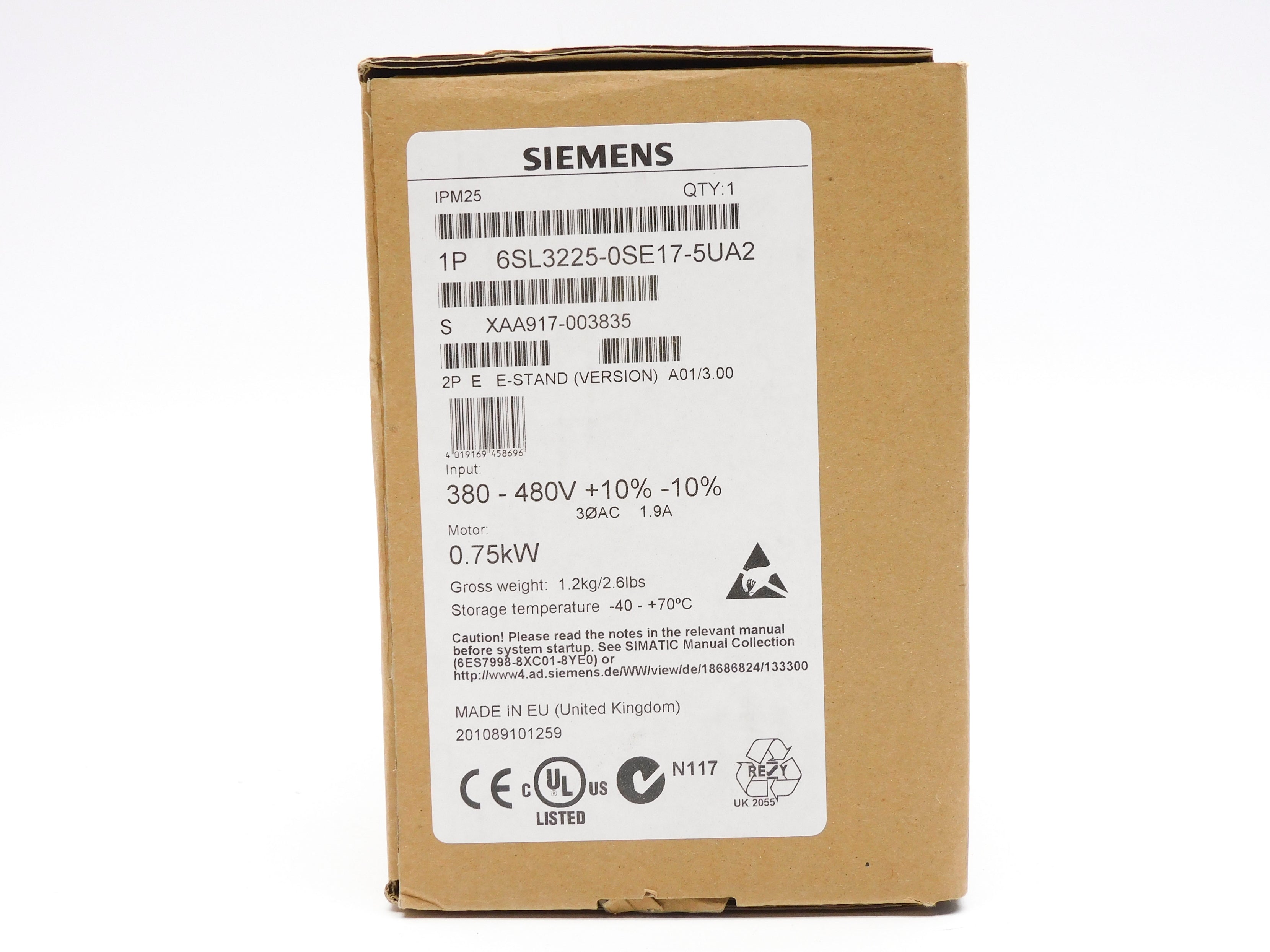 SIEMENS 6SL3225-0SE17-5UA2 NSMP