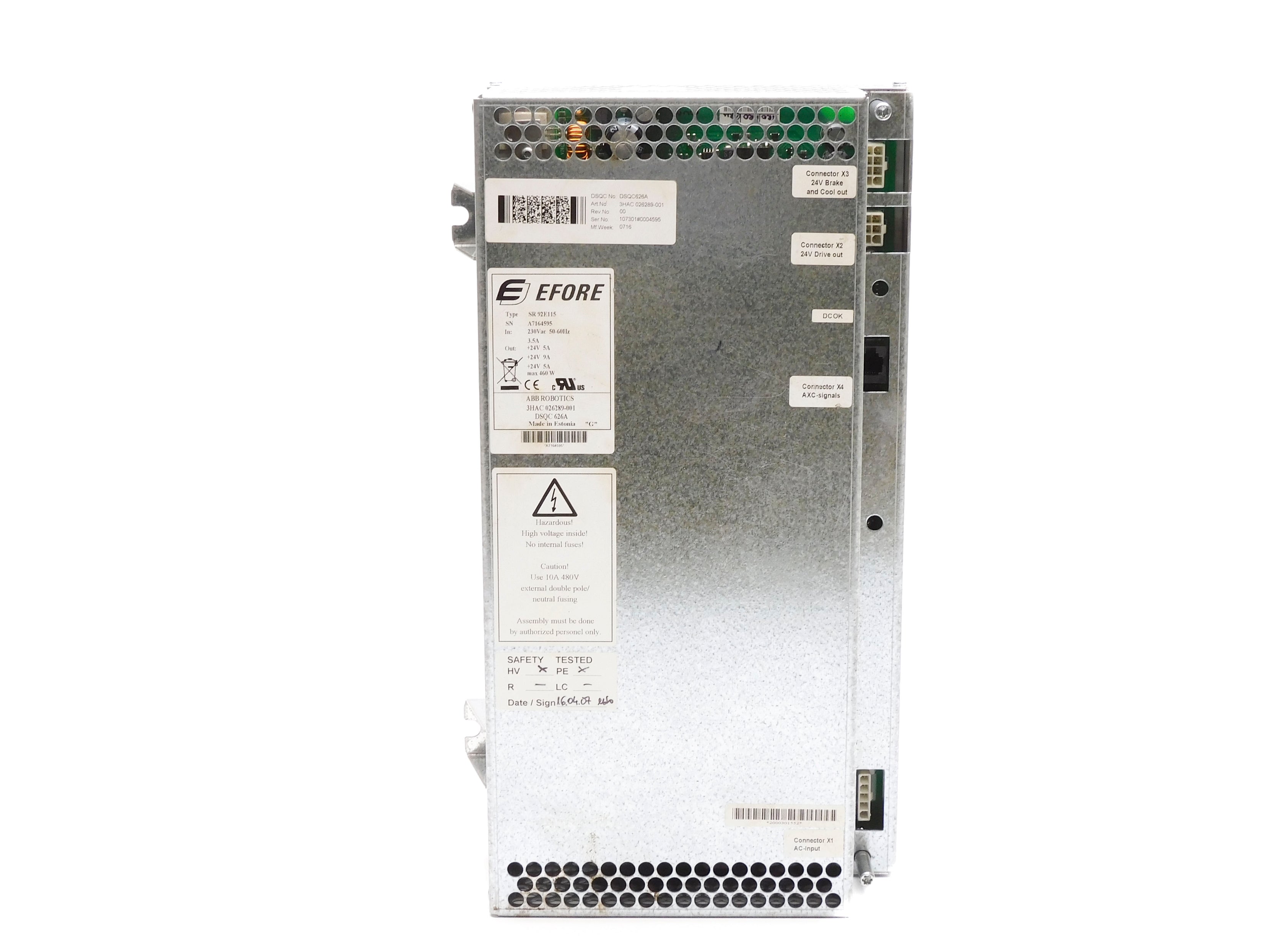 EFORE 3HAC026289-001 SR92E115 230VAC 3.5A UNMP