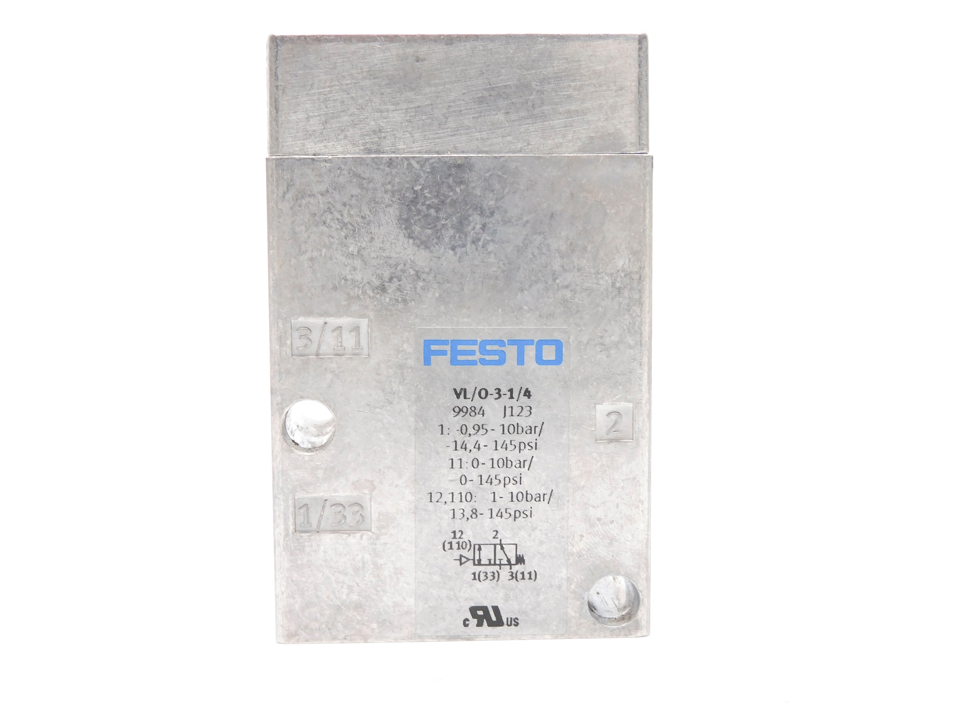 FESTO VL/O-3-1/4 0-145PSI NSMP