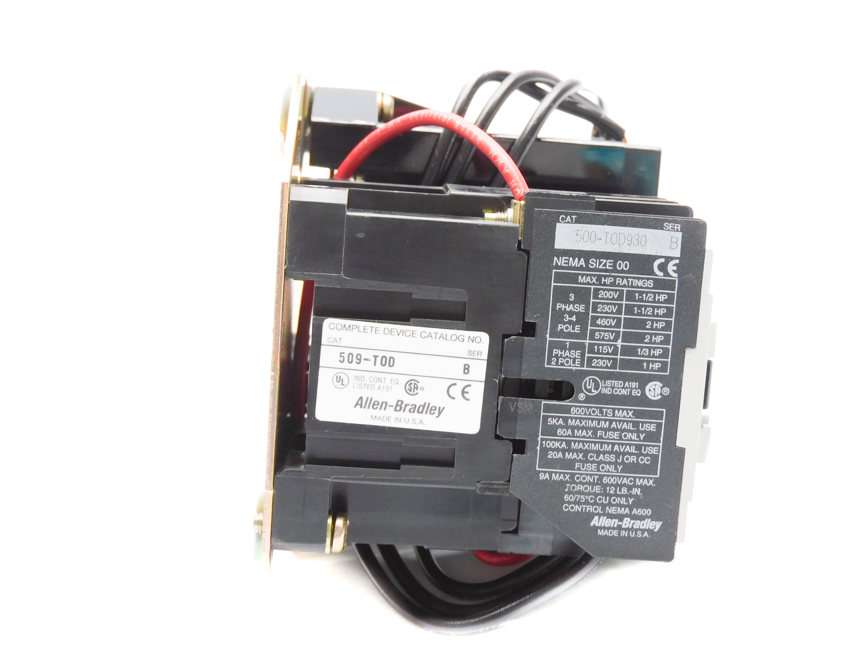 ALLEN BRADLEY 509-TOD SER. B 110/115-120V 9A (BR/WH) NSMP