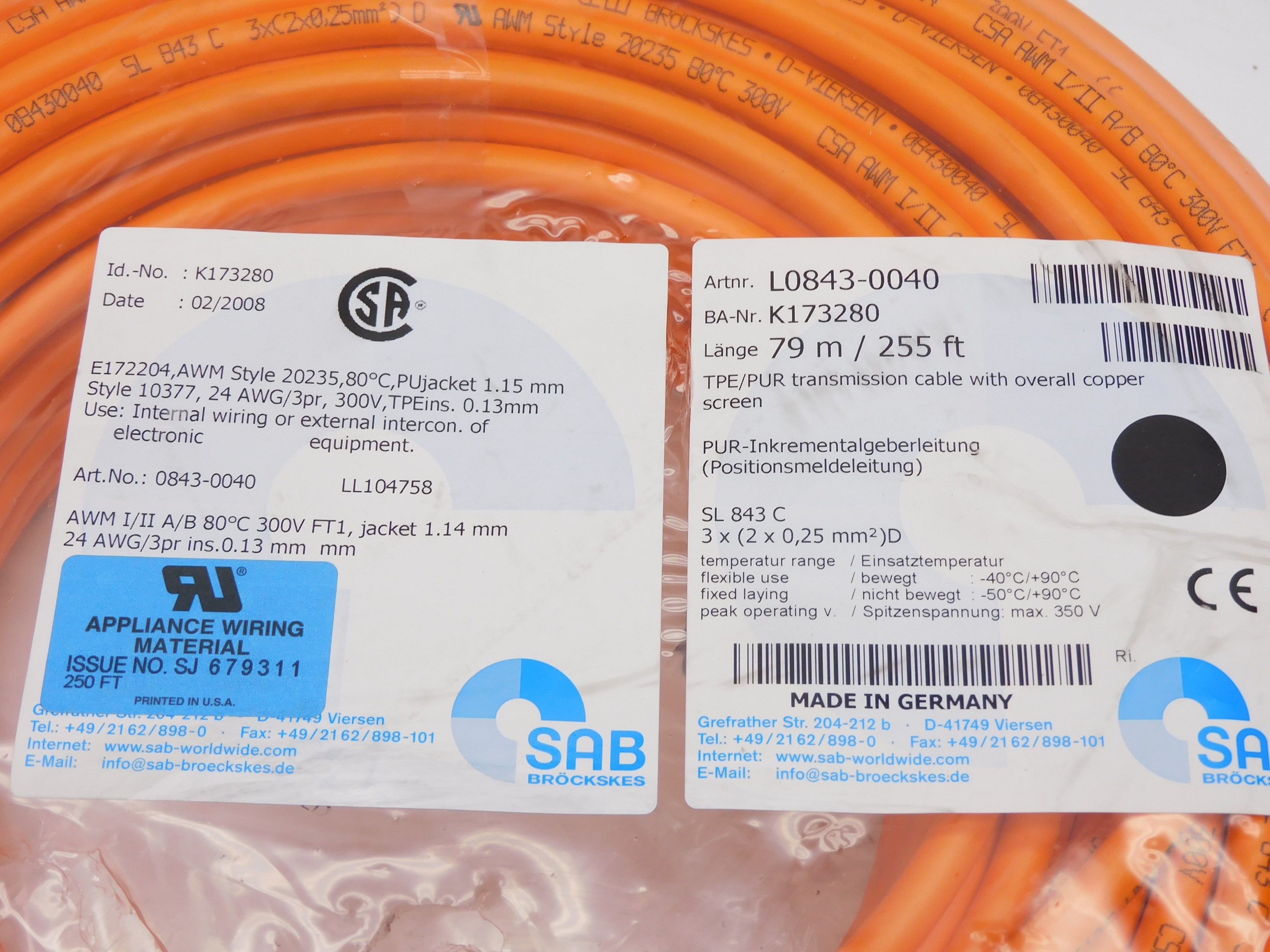 SAB K173280 L0843-0040 NSMP