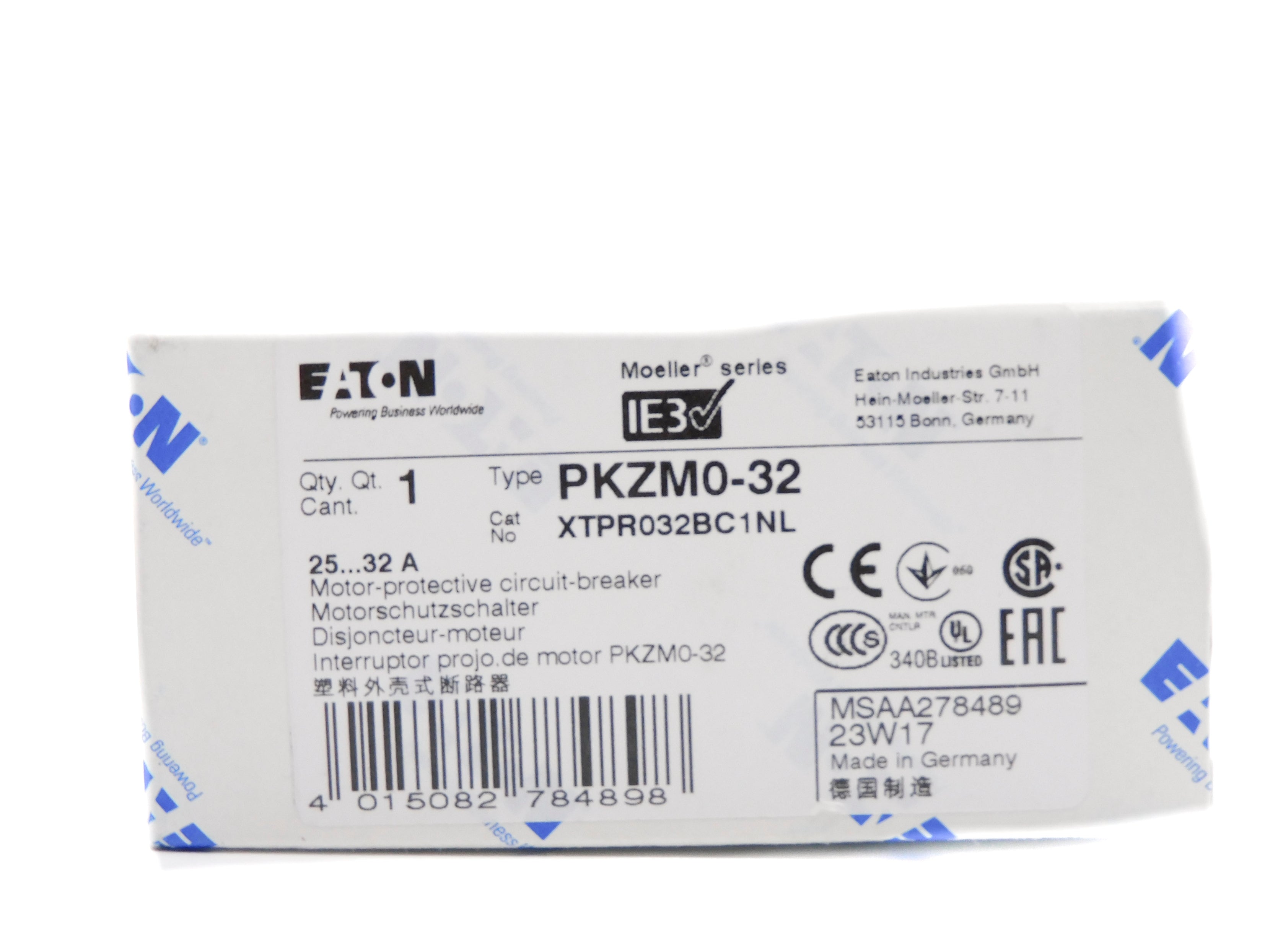 EATON XTPR032BC1NL PKZM0-32 25-32A 690V NSMP