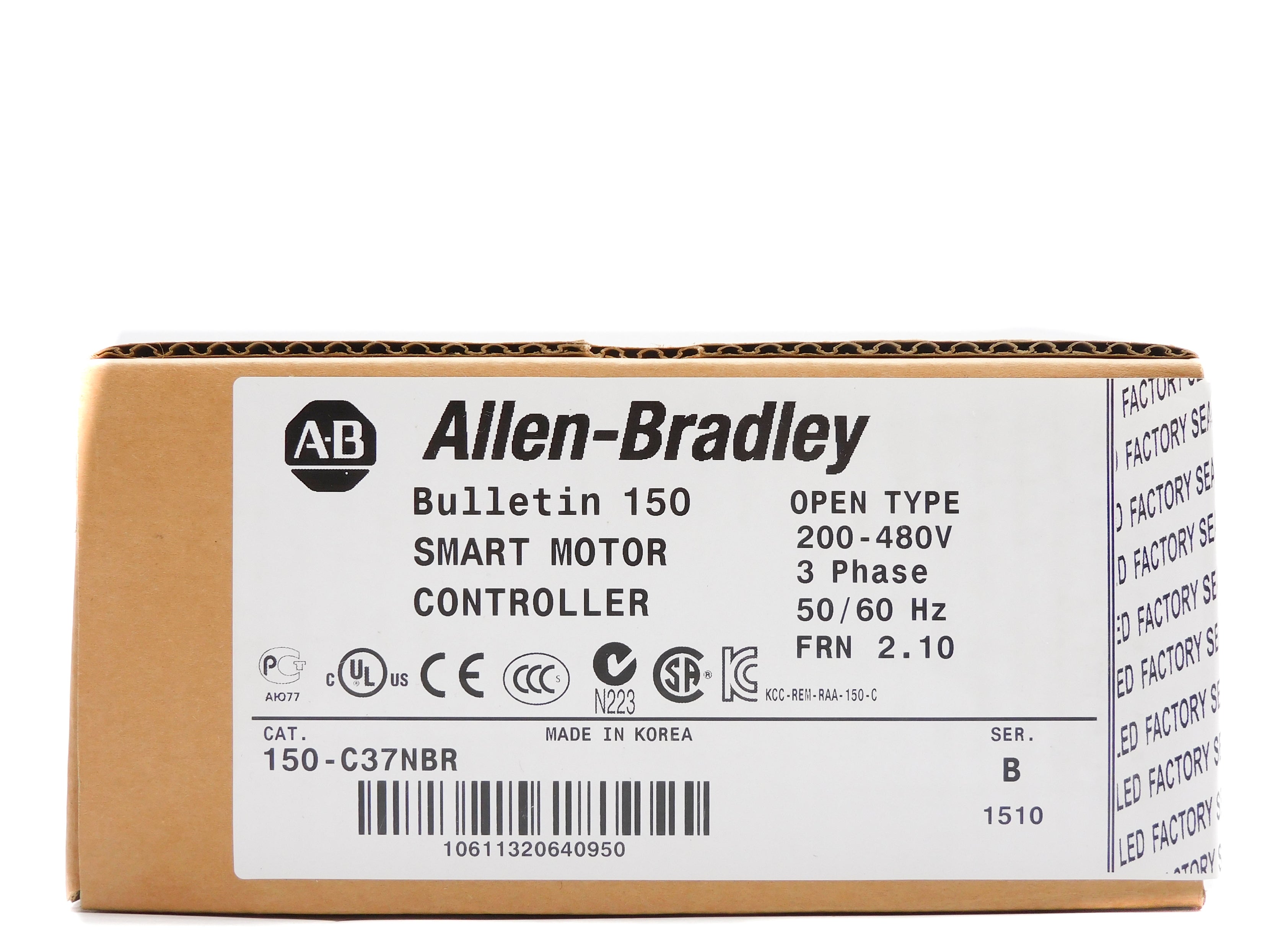 ALLEN BRADLEY 150-C37NBR SER. B F/W 2.10 (BR/WH) NSFS