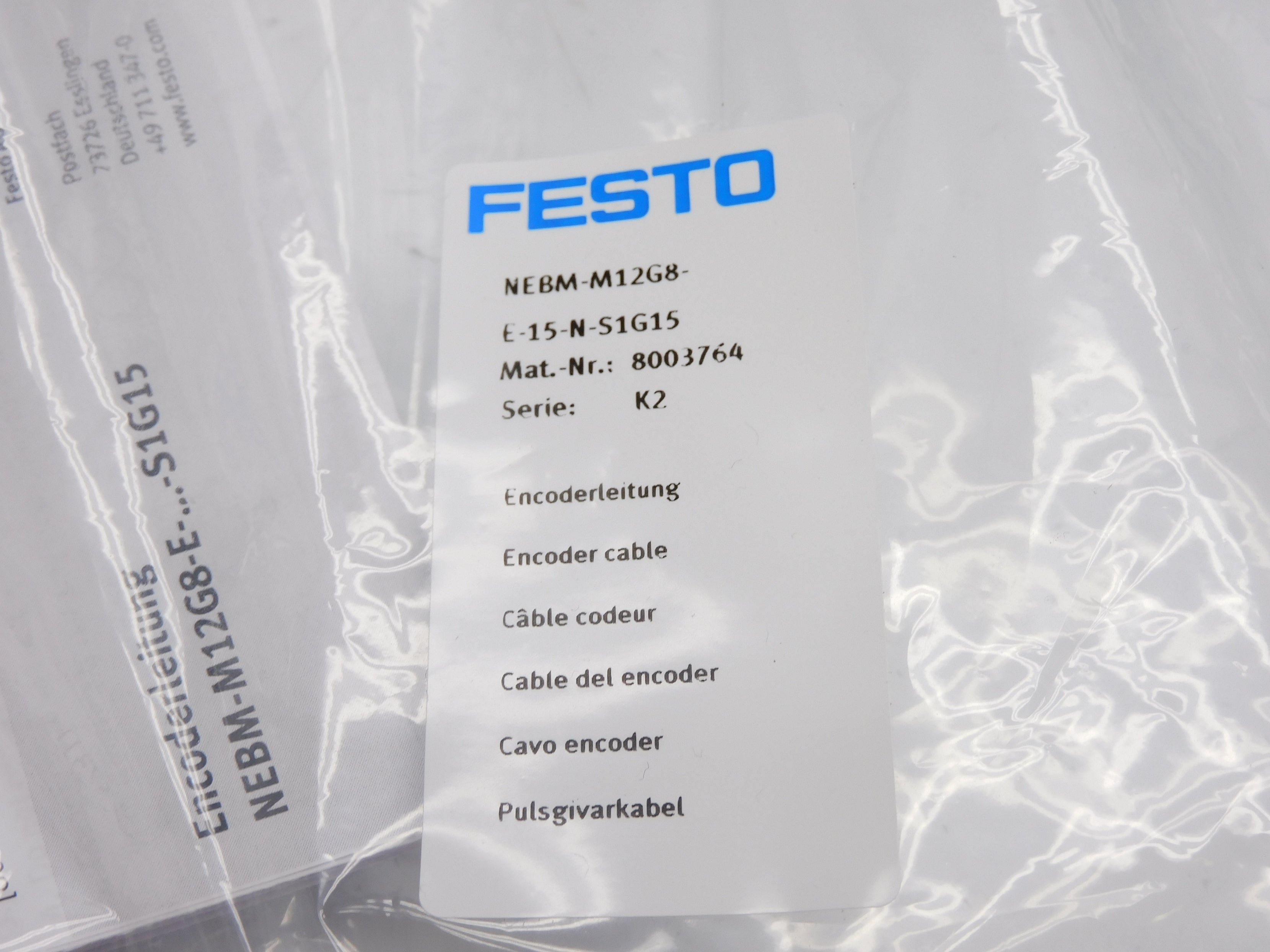 FESTO NEBM-M12G8-E-15-N-S1G15 8003764 SER. K2 NSMP