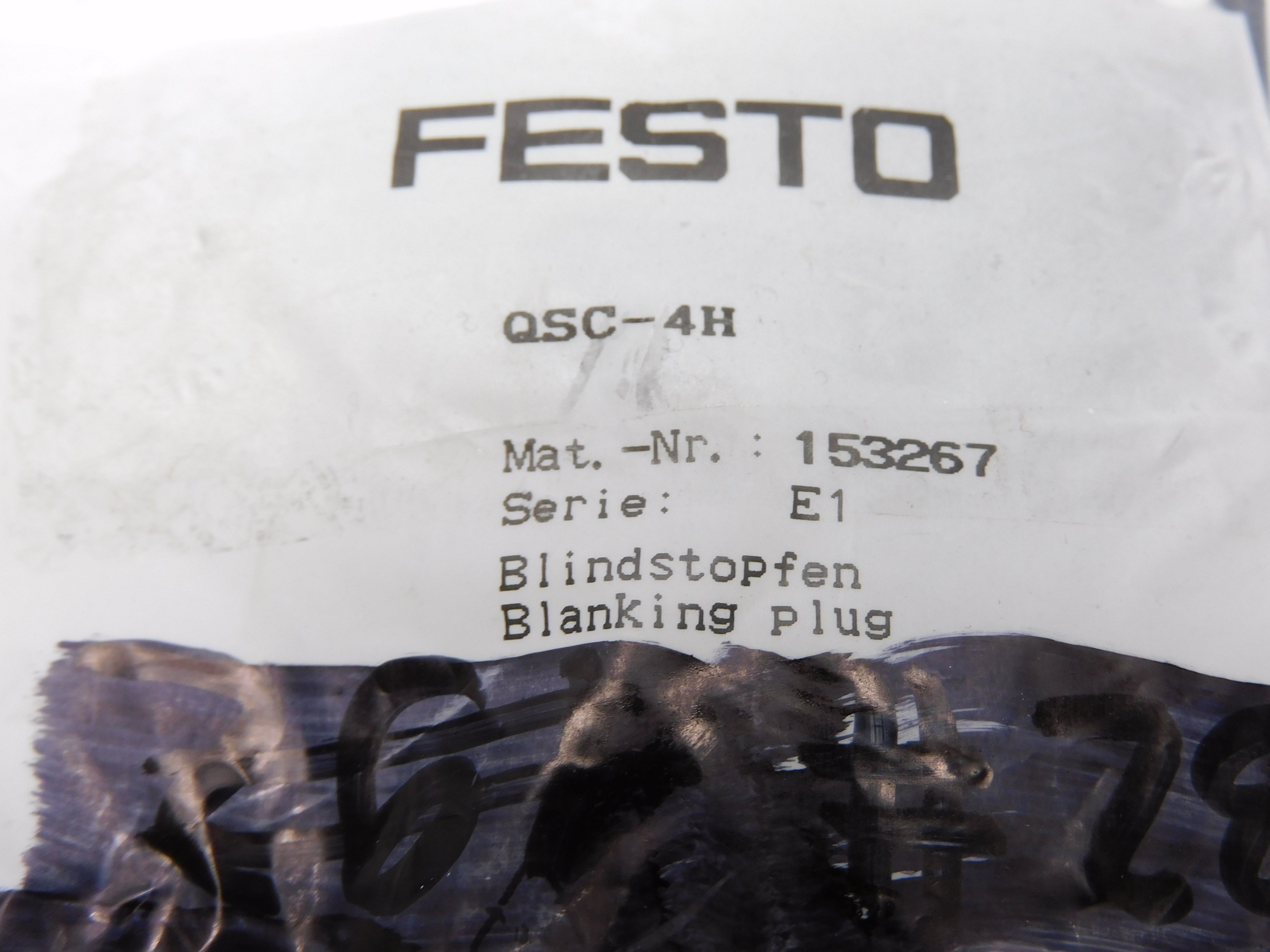FESTO QSC-4H 153267 SER. E1 (PKG OF 10) NSMP