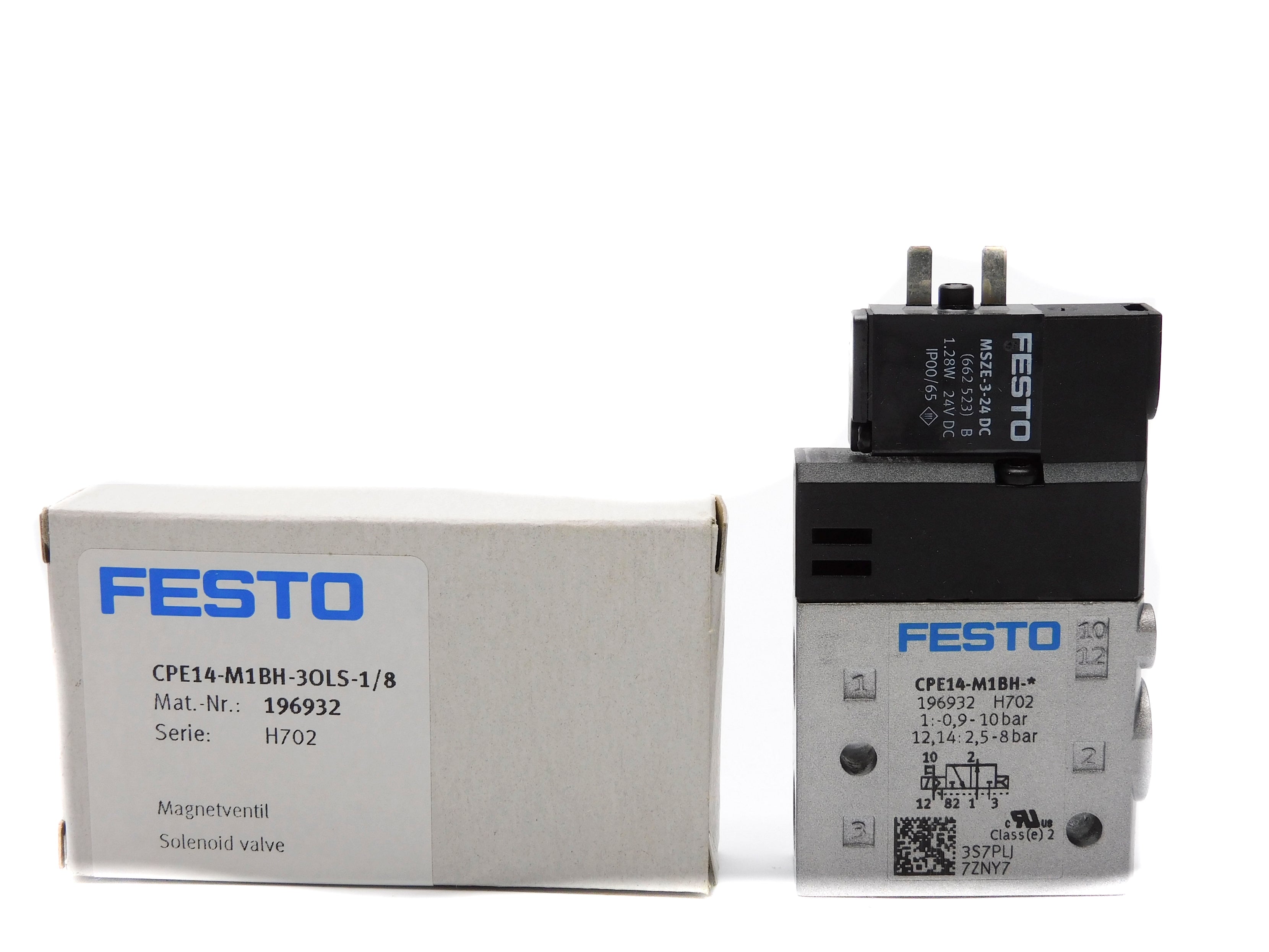 FESTO CPE14-M1BH-3OLS-1/8 196932 SER. H702 24VDC NSMP