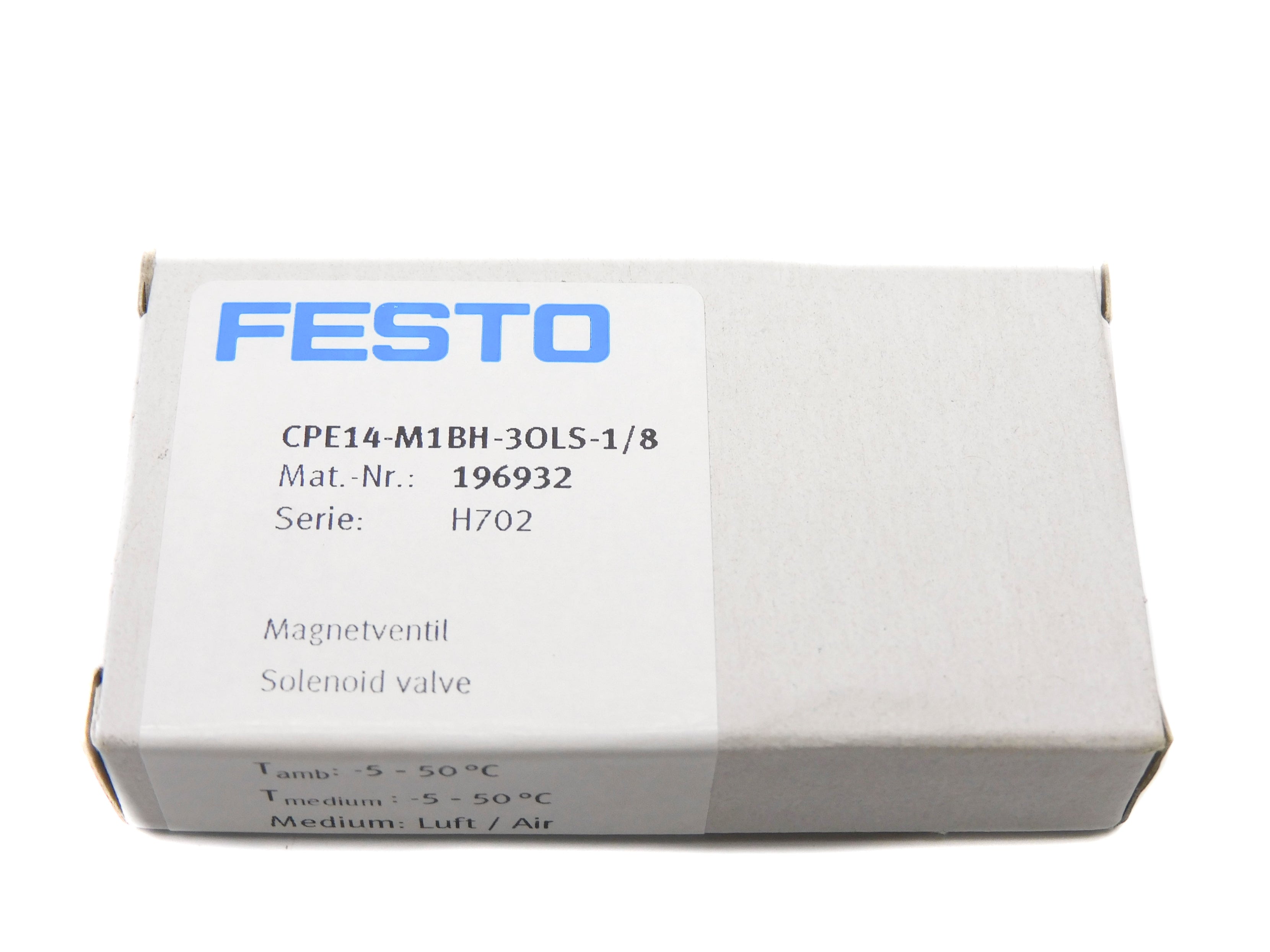 FESTO CPE14-M1BH-3OLS-1/8 196932 SER. H702 24VDC NSMP