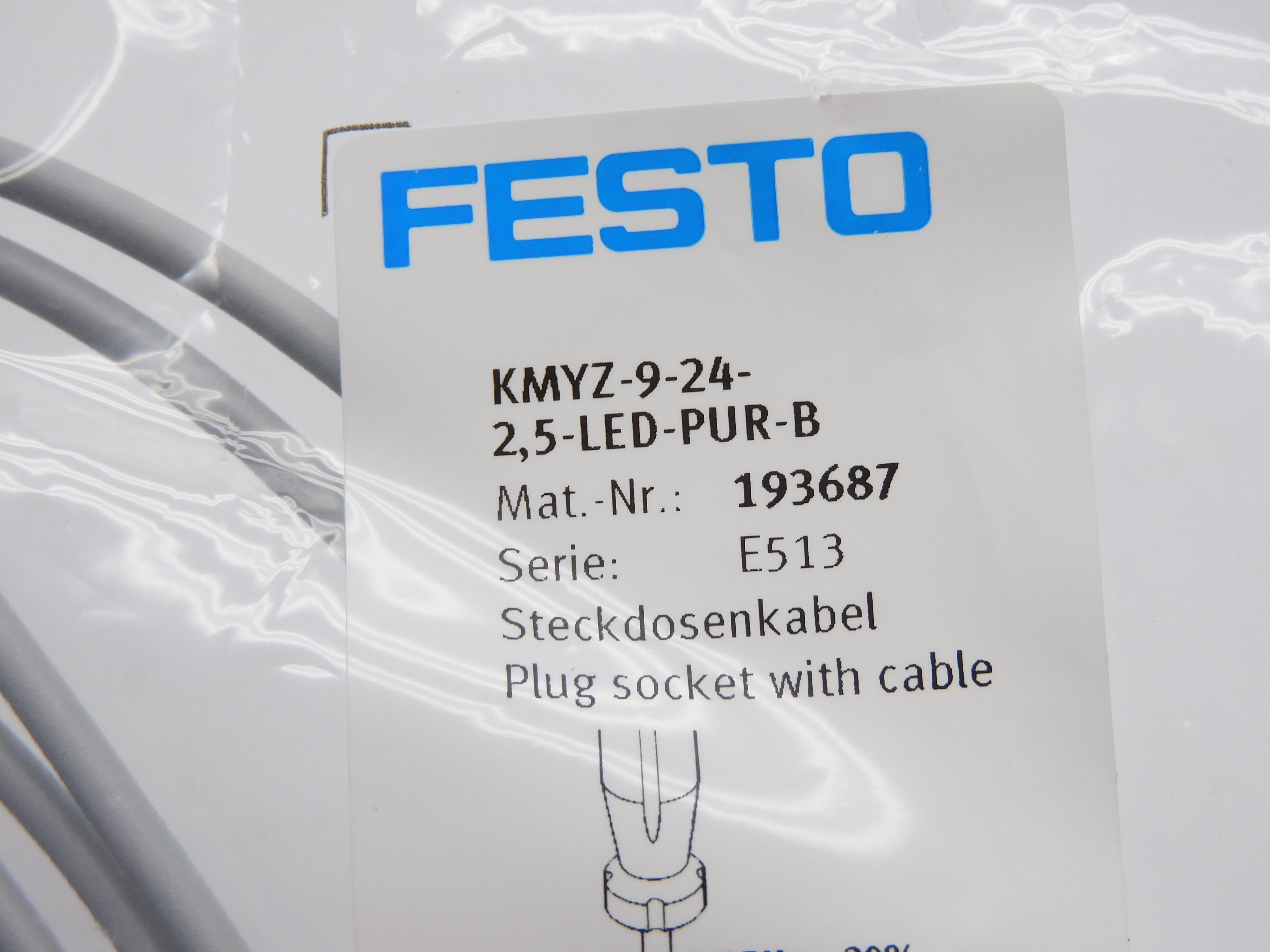 FESTO KMYZ-9-24-2.5-LED-PUR-B 193687 SER. E513 NSMP