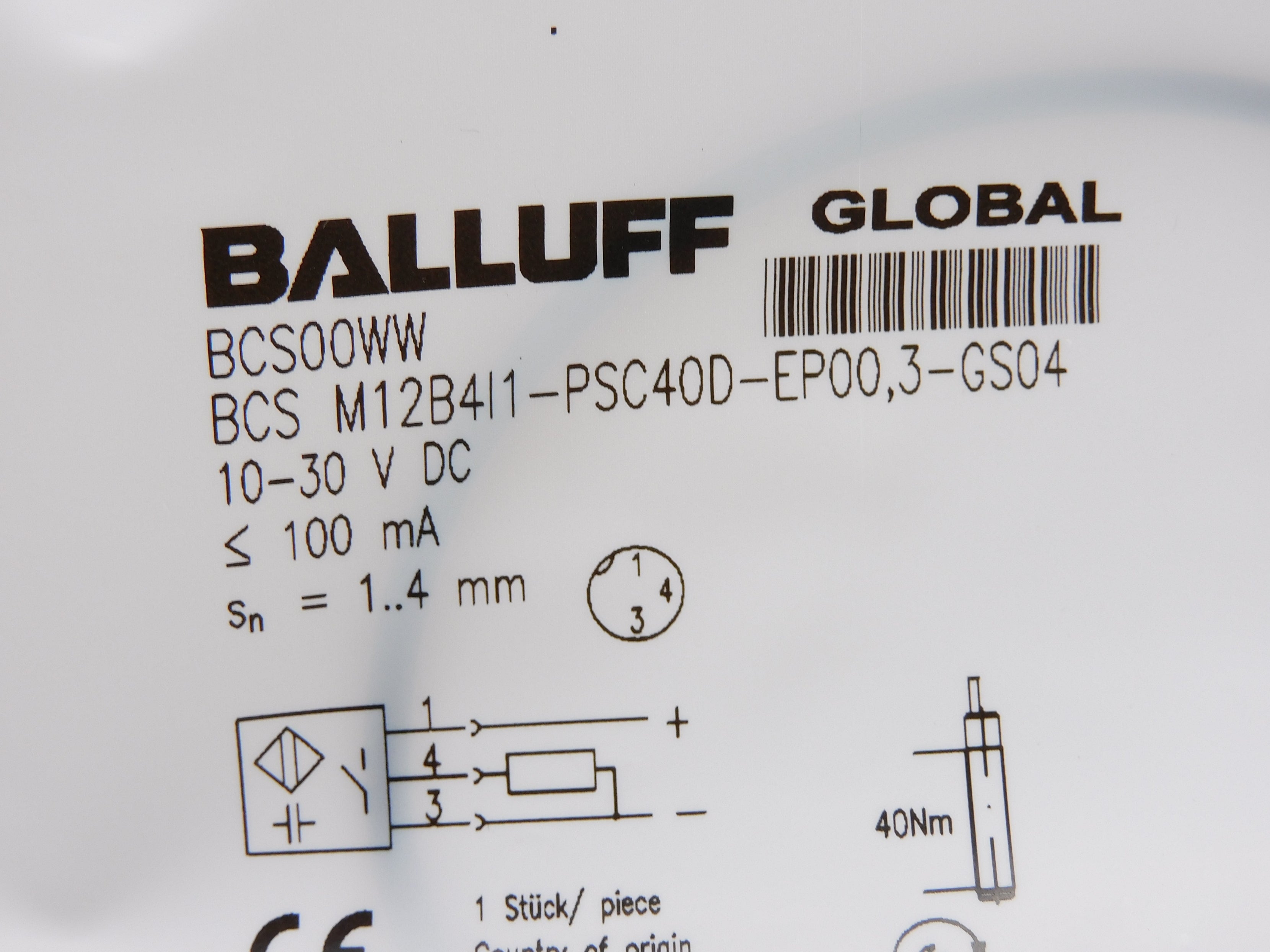 BALLUFF BCSM12B4I1-PSC40D-EP00.3-GS04 BCS00WW NSMP