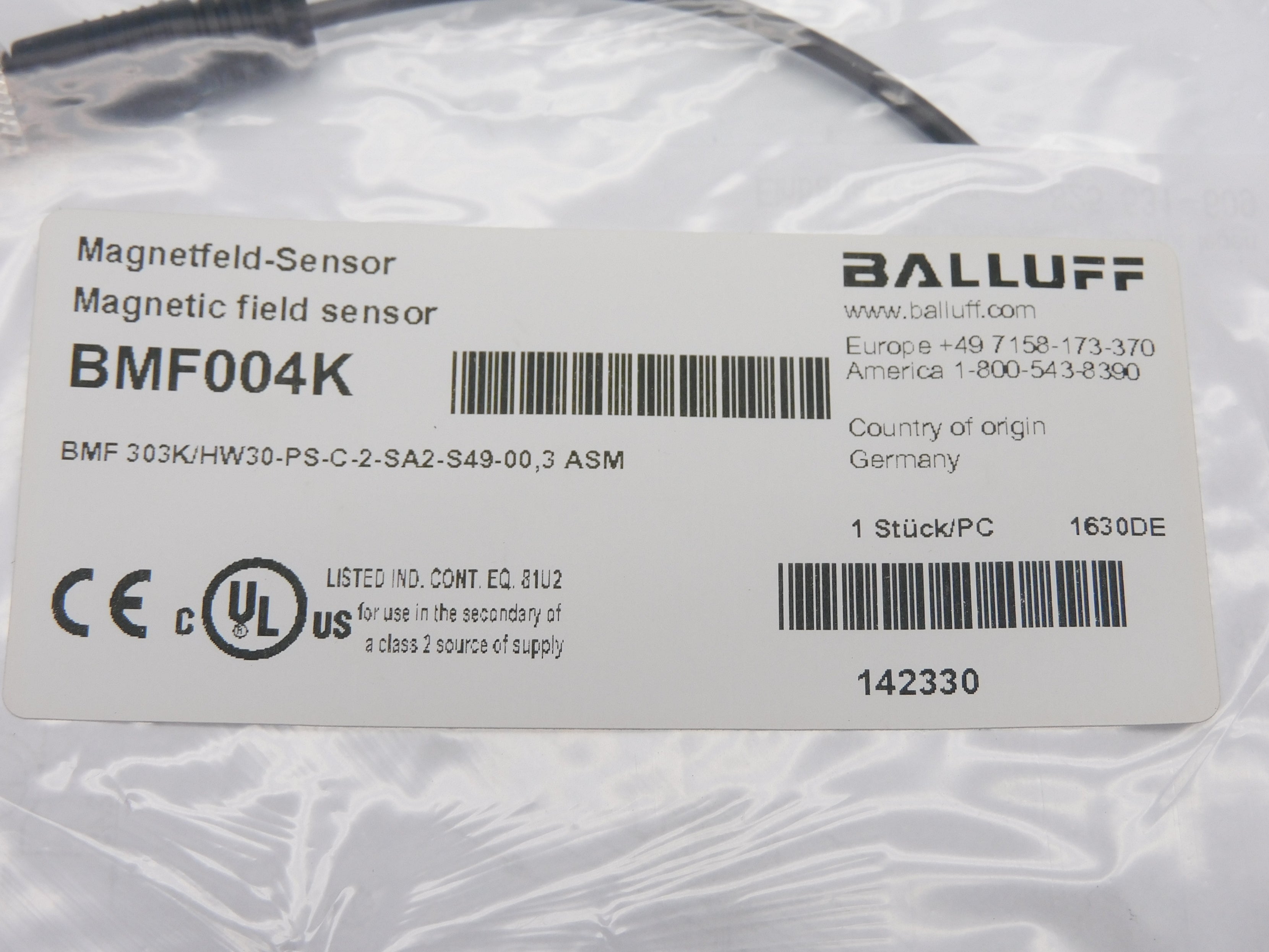 BALLUFF BMF303K/HW30-PS-C-2-SA2-S49-00.3ASM BMF004K NSMP