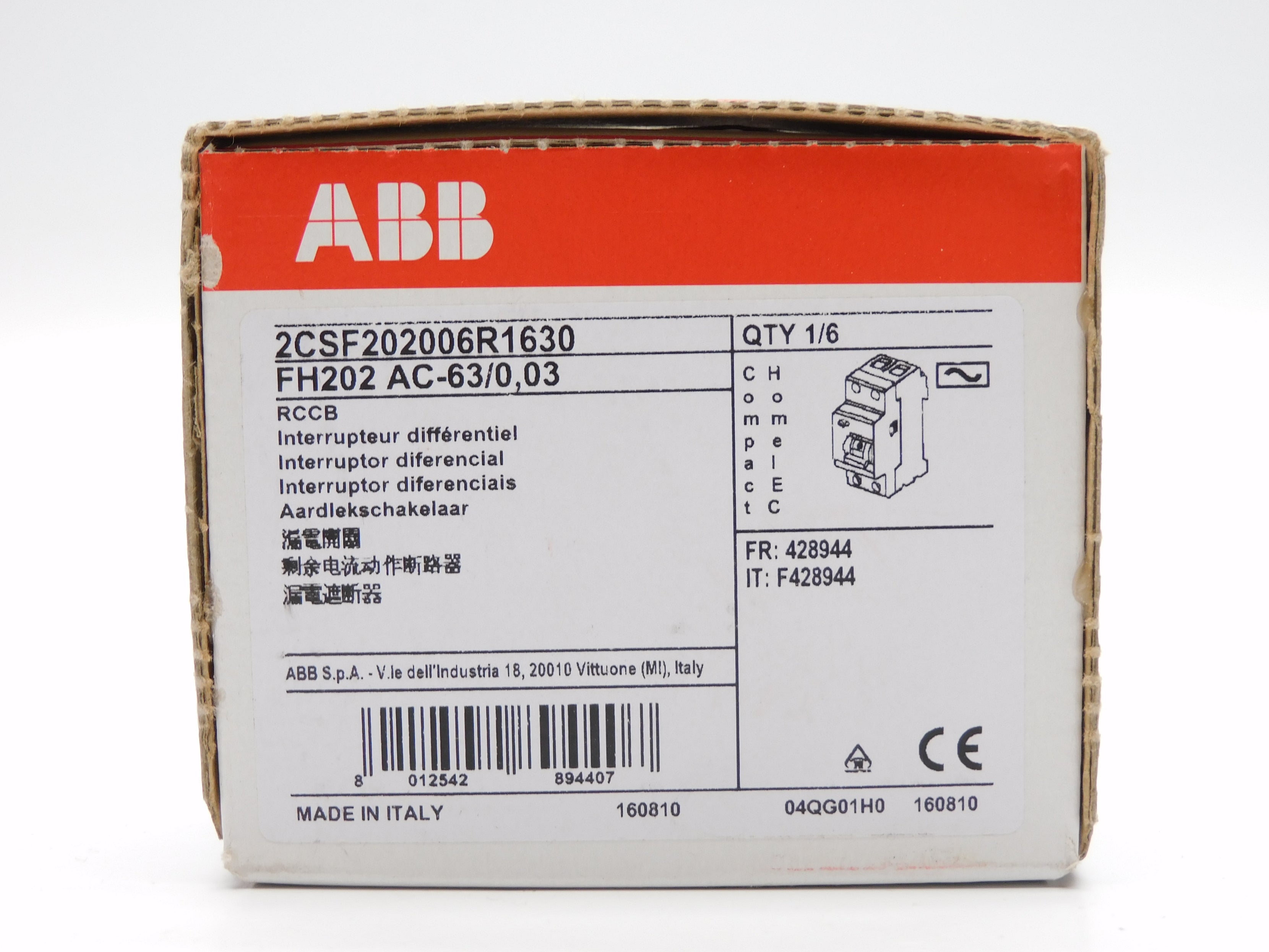 ABB 2CSF202006R1630 FH202AC-63/0.03 63A NSFS