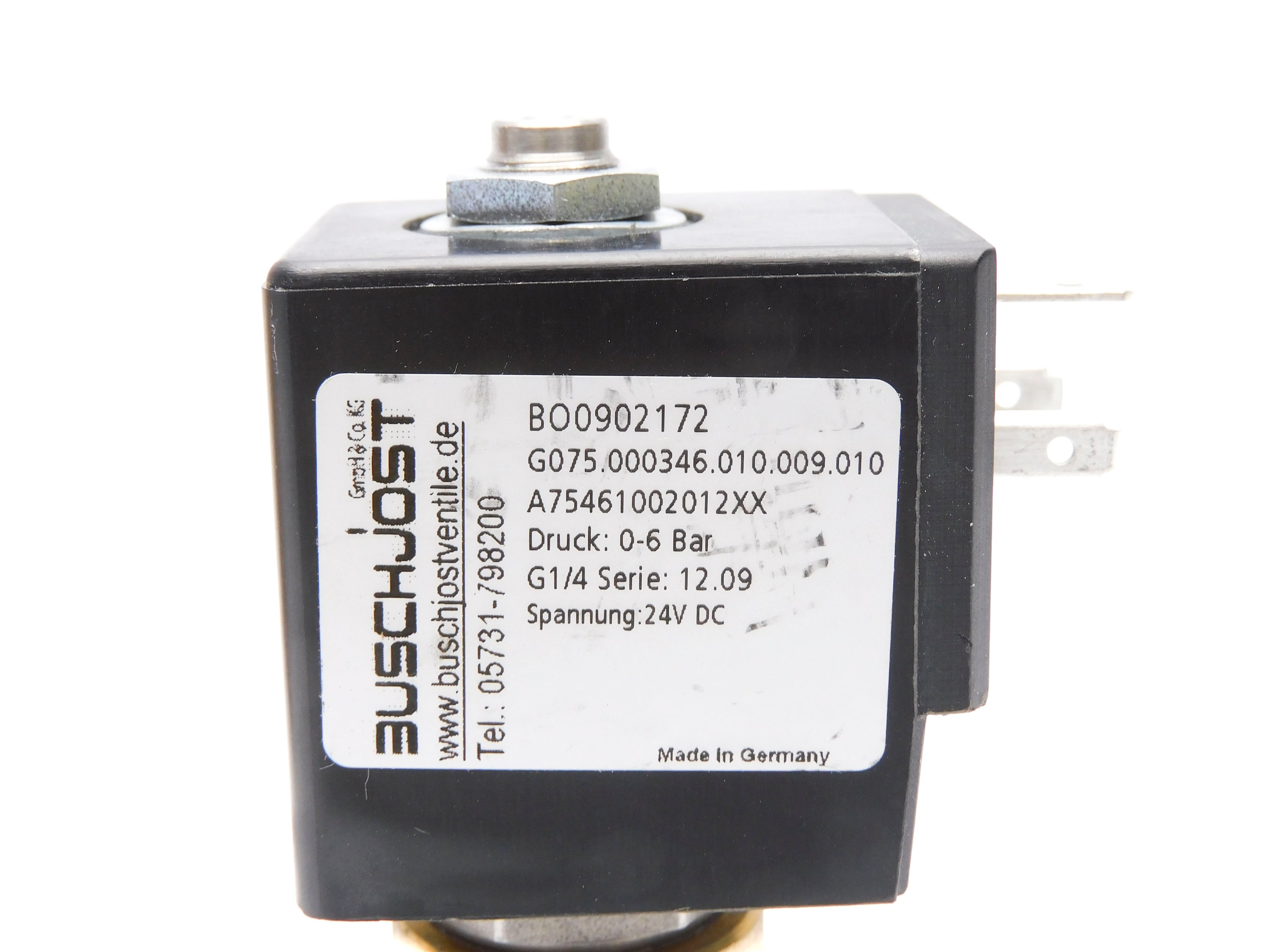 BUSCHJOST G075.000346.010.009.010 BO0902172 24VDC 1/4" NSMP
