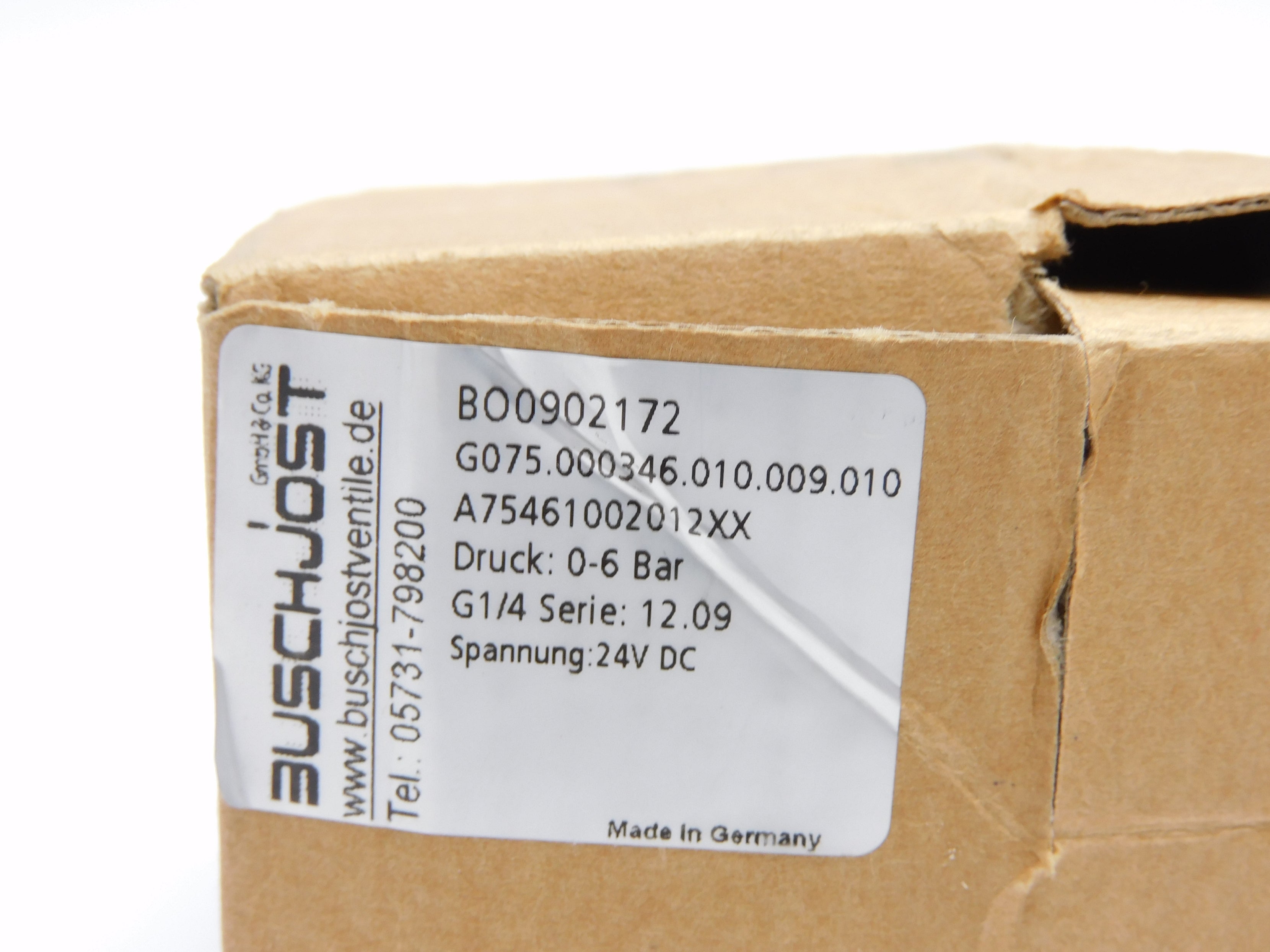 BUSCHJOST G075.000346.010.009.010 BO0902172 24VDC 1/4" NSMP