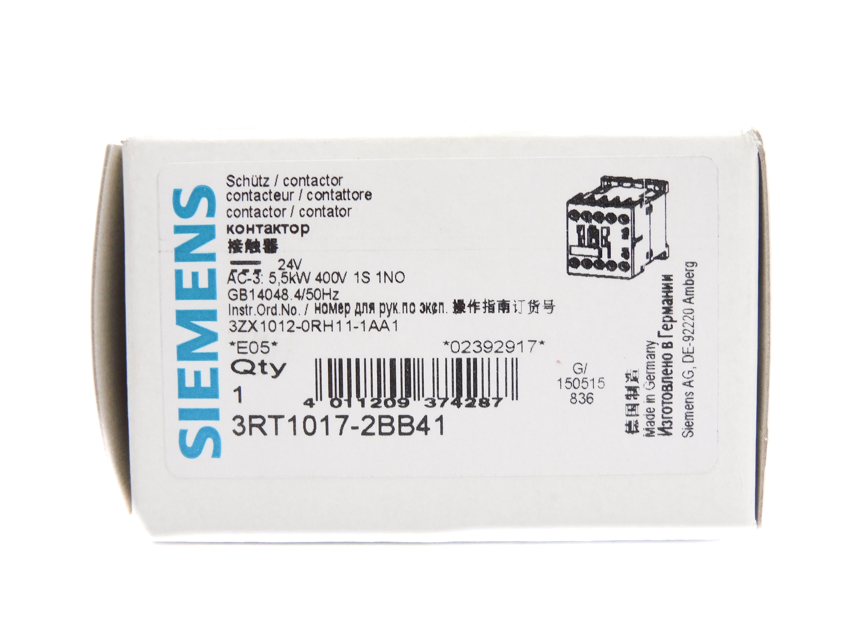 SIEMENS 3RT1017-2BB41 24V NSMP