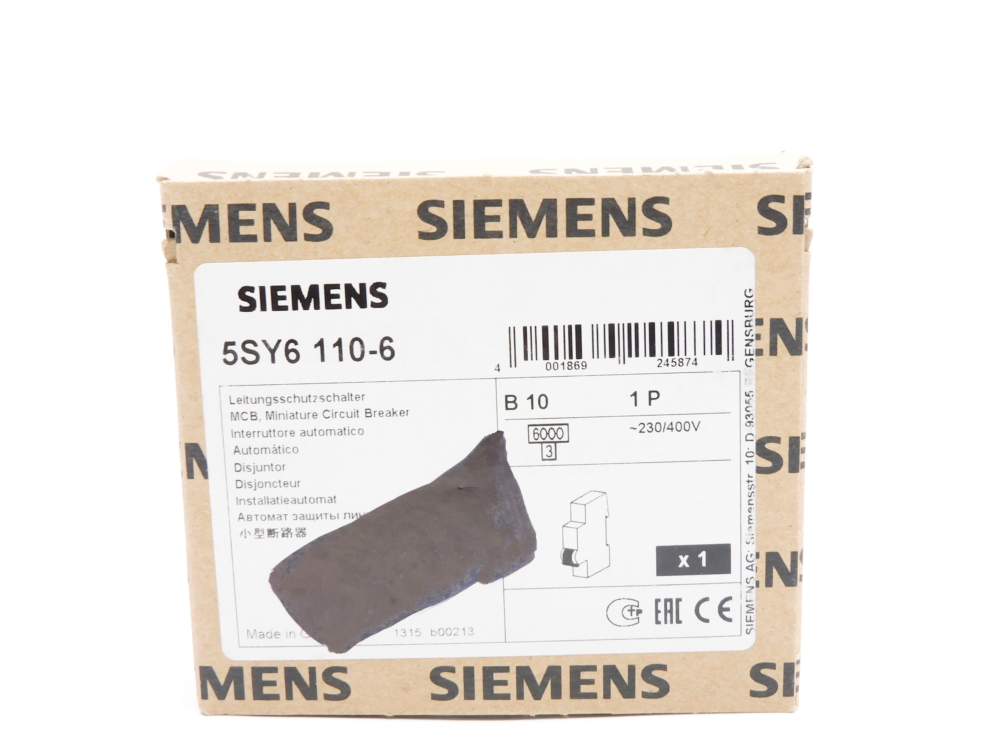 SIEMENS 5SY6110-6 10A 230/400V NSMP