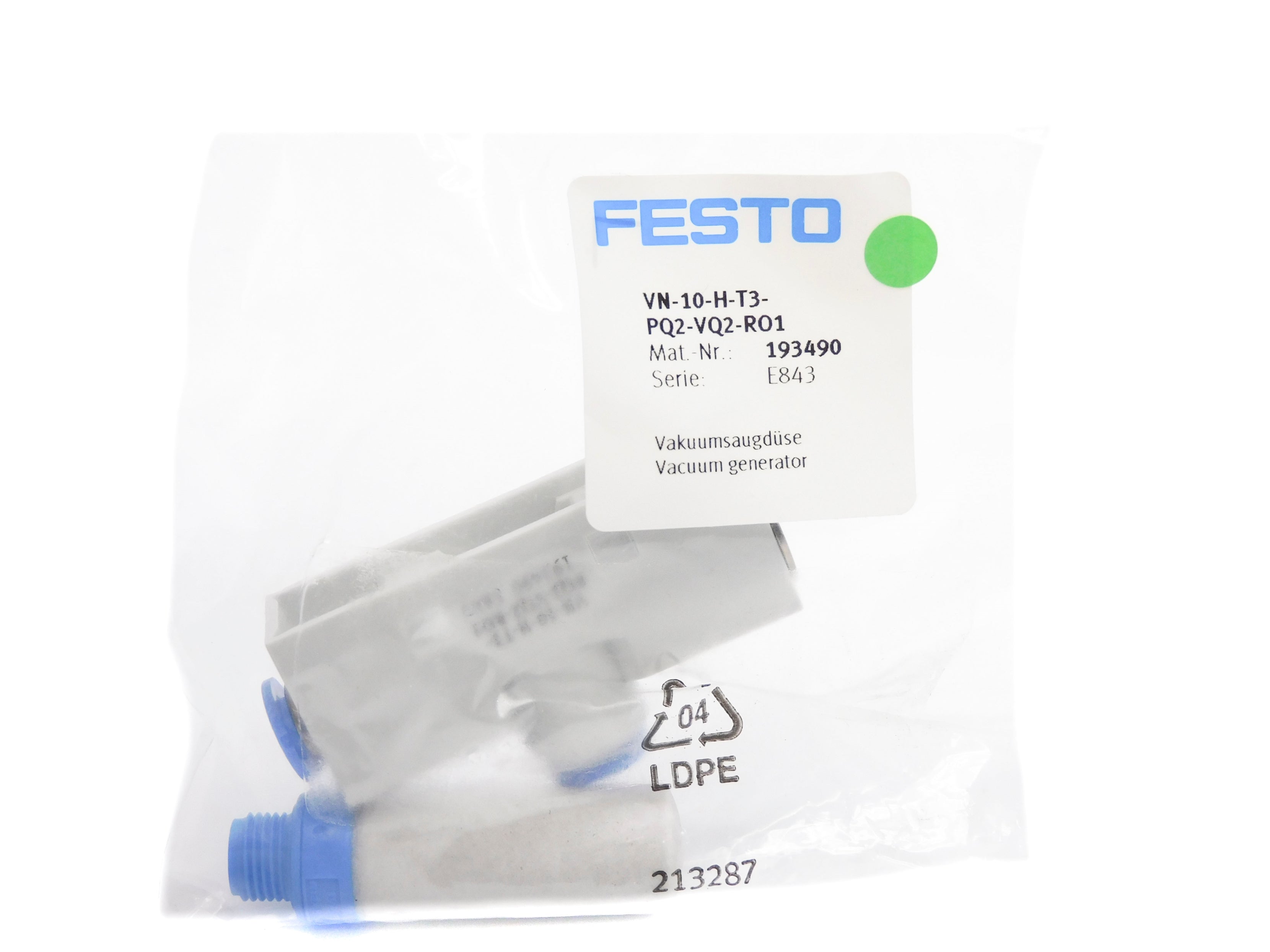 FESTO VN-10-H-T3-PQ2-VQ2-RO1 193490 SER. E843 NSMP