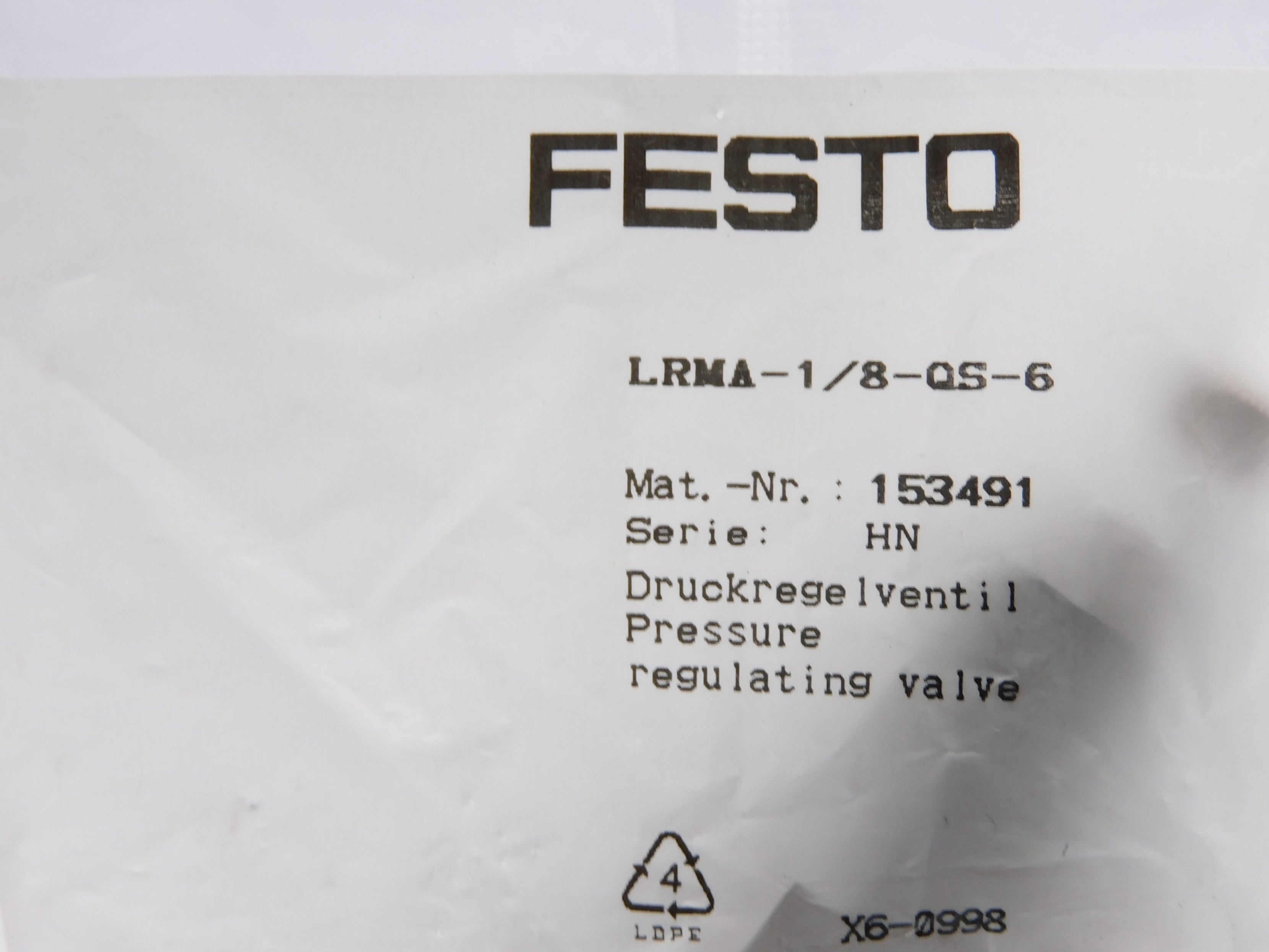 FESTO LRMA-1/8-QS-6 153491 SER. HN NSMP