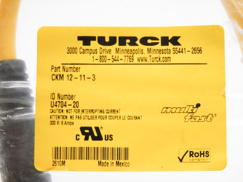 TURCK CKM12-11-3 U4704-20 300V 6A NSMP