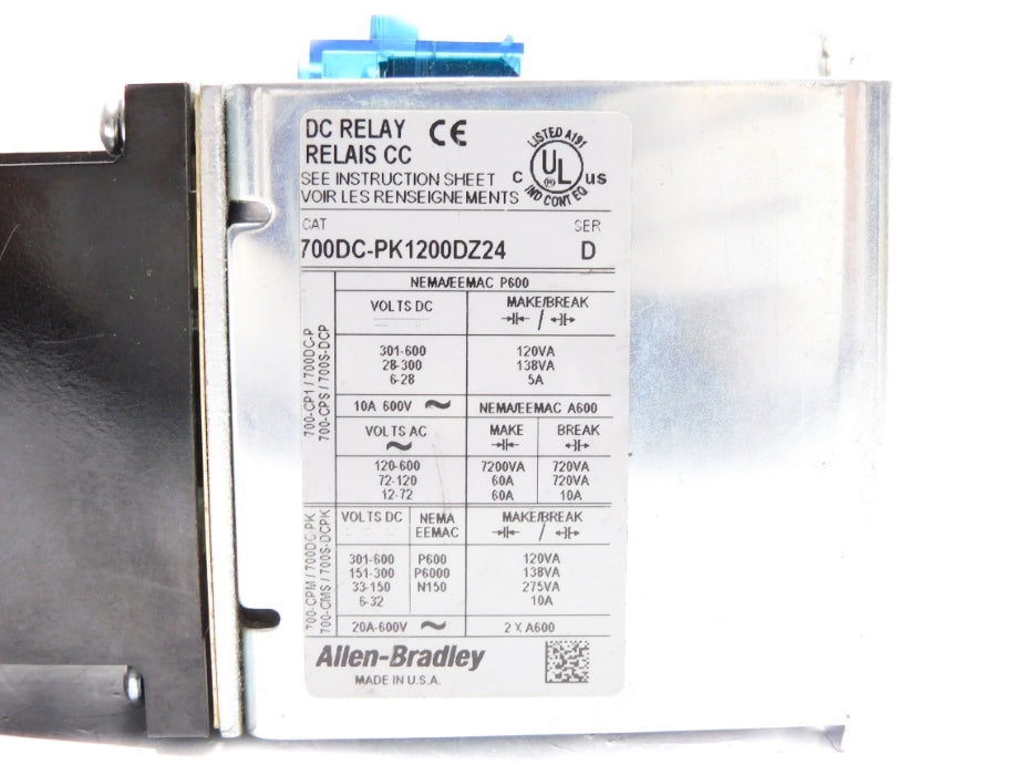INDUSTRIAL SPARE PART 700DC-PK1200DZ24 SER. D 24VDC UNMP