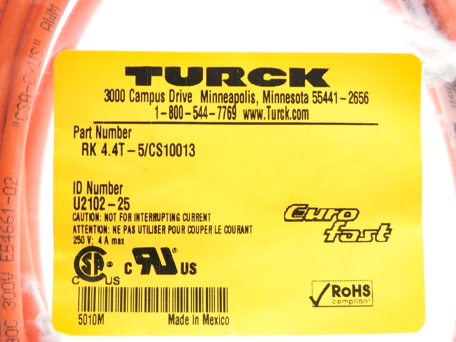 TURCK RK4.4T-5/CS10013 U2102-25 NSMP