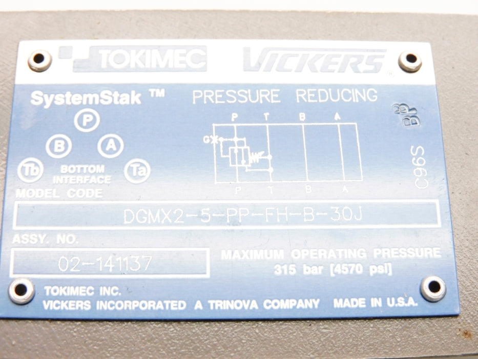 VICKERS DGMX25PPFHB30J 02-141137 4570PSI NSNP