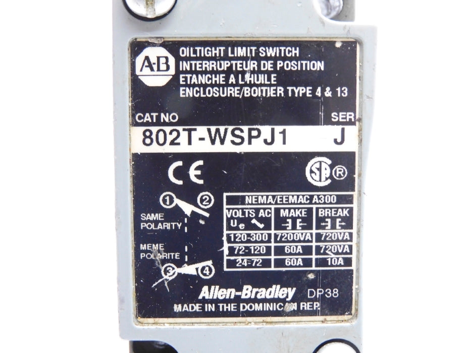 INDUSTRIAL SPARE PART 802T-WSPJ1 SER. J UNMP