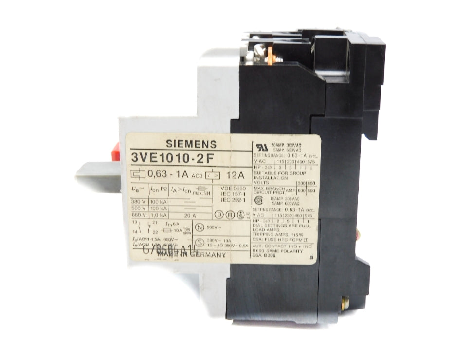 SIEMENS 3VE1010-2F 0.63-1A UNMP