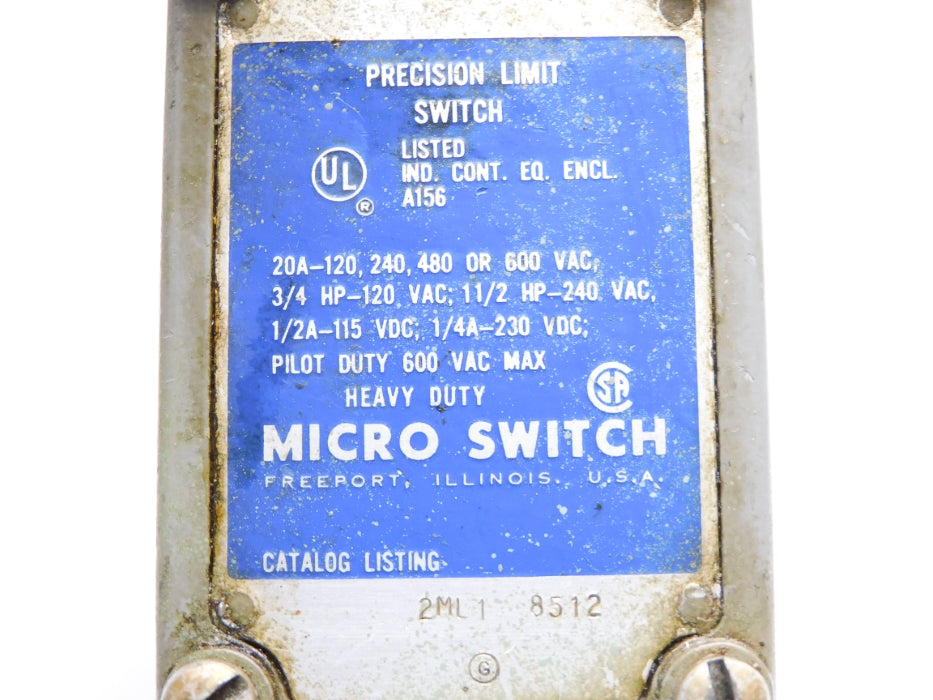 MICRO SWITCH 2ML1 600VAC 20A (GRAY) UNMP