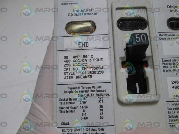 EATON CIRCUIT BREAKER EHD3050SV  UNMP