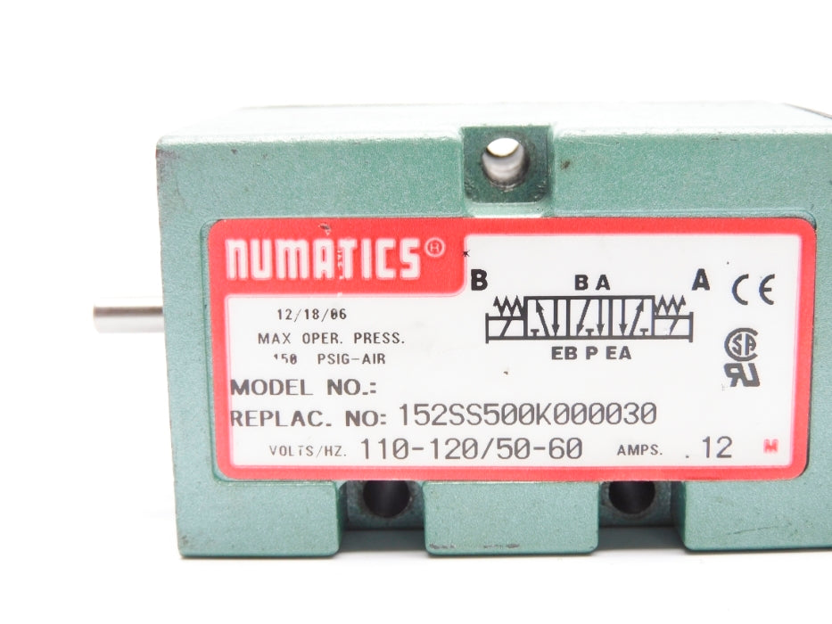 NUMATICS 152SS500K000030 110-120/50-60 150PSIG (AS PICTURED) UNMP